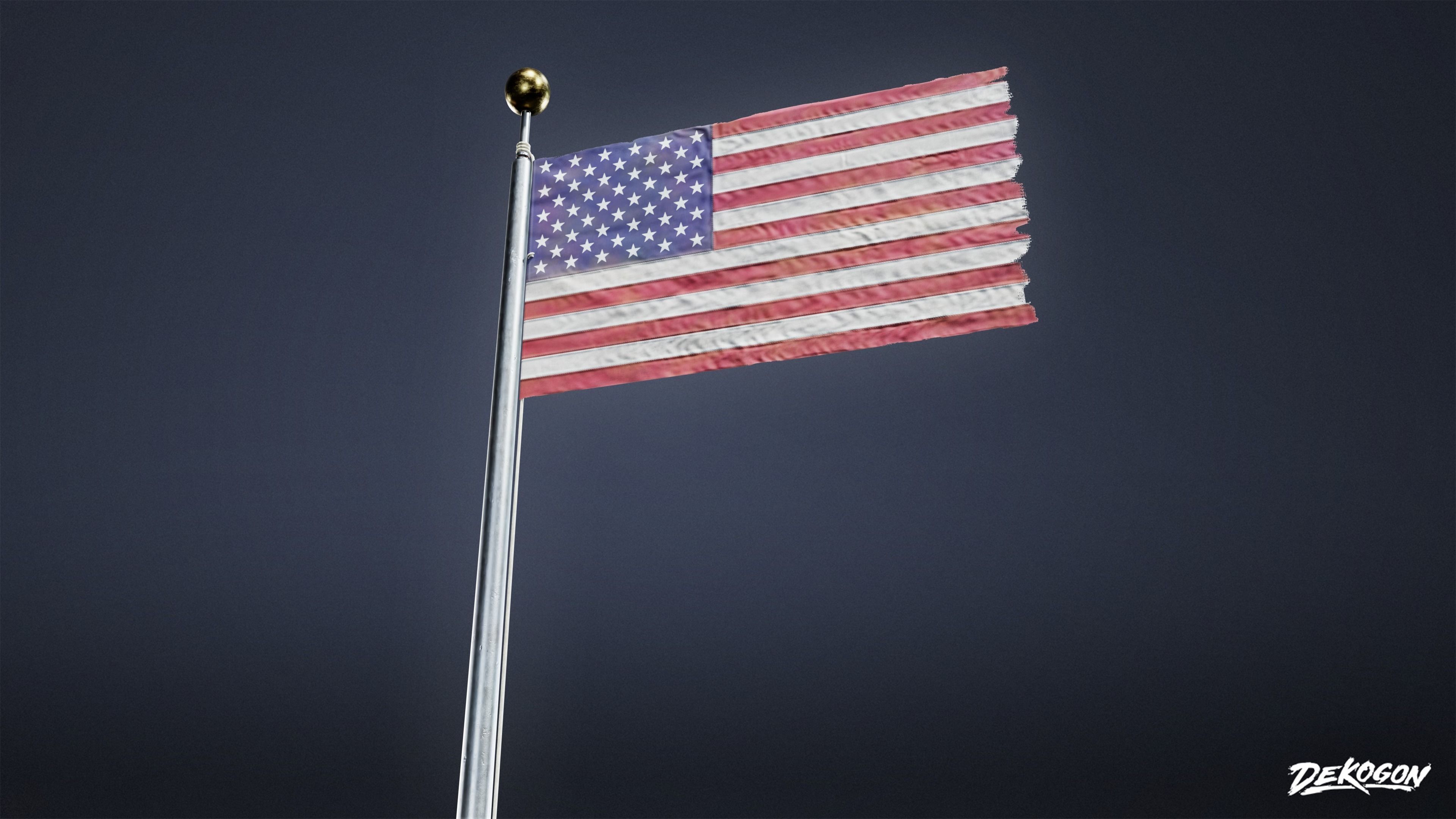 SIGNAGE - Flagpole Tall 01 - LOW POLY AND NANITE Low-poly 3D model_4