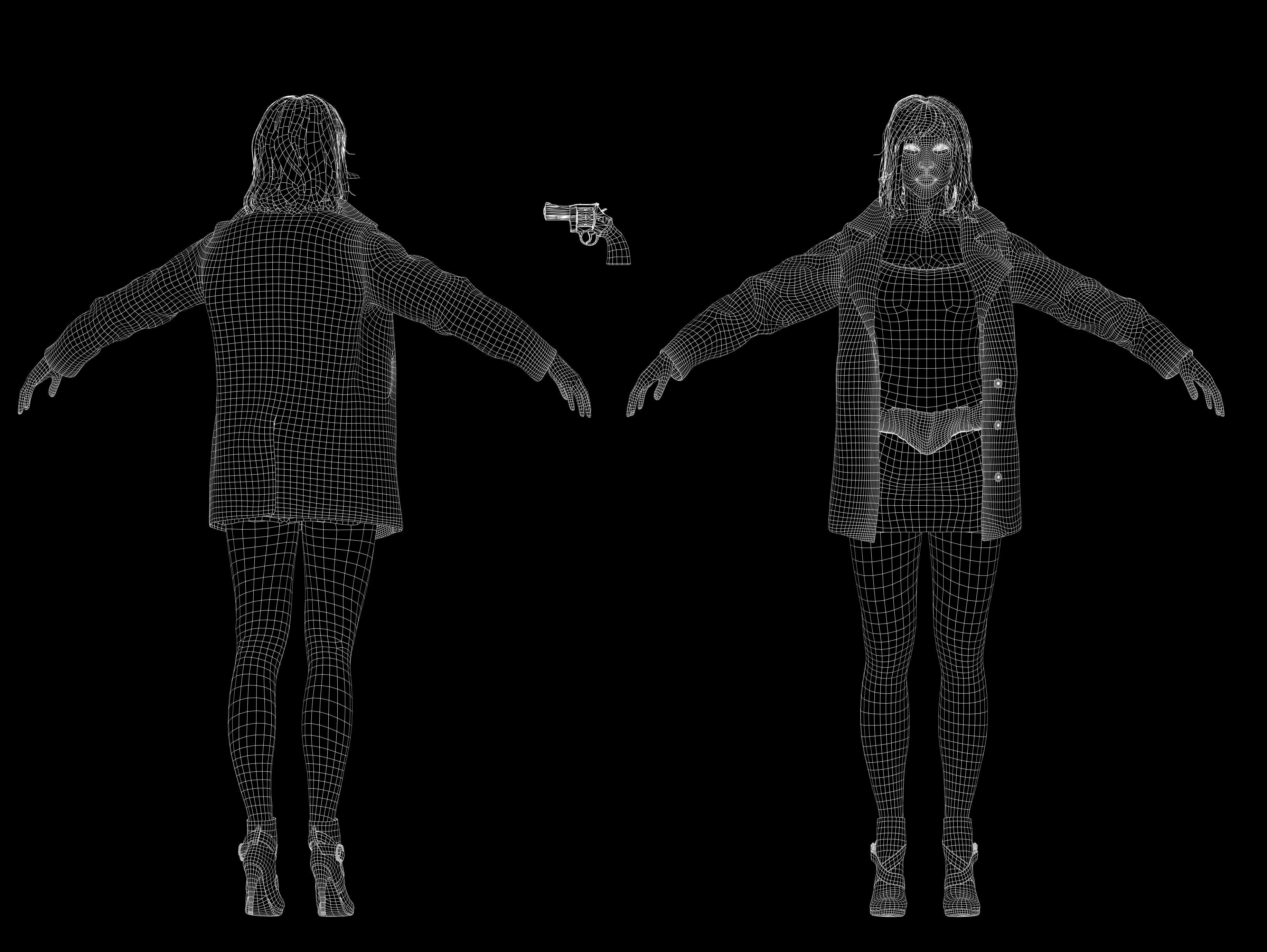 Harley Quinn from Joker Folie a Deux Low-poly 3D model_9