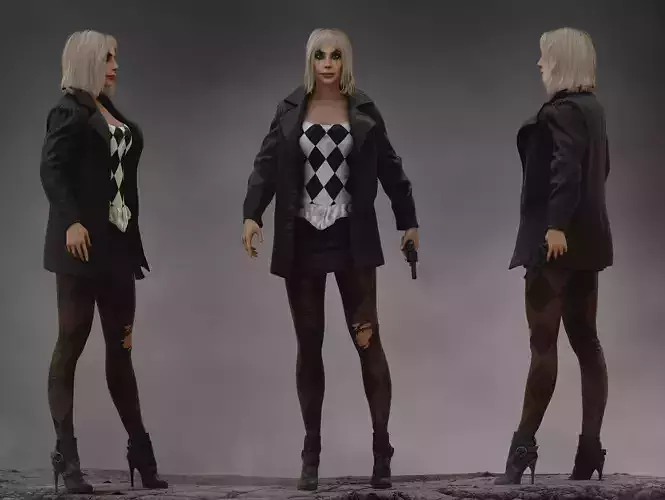 Harley Quinn from Joker Folie a Deux Low-poly 3D model