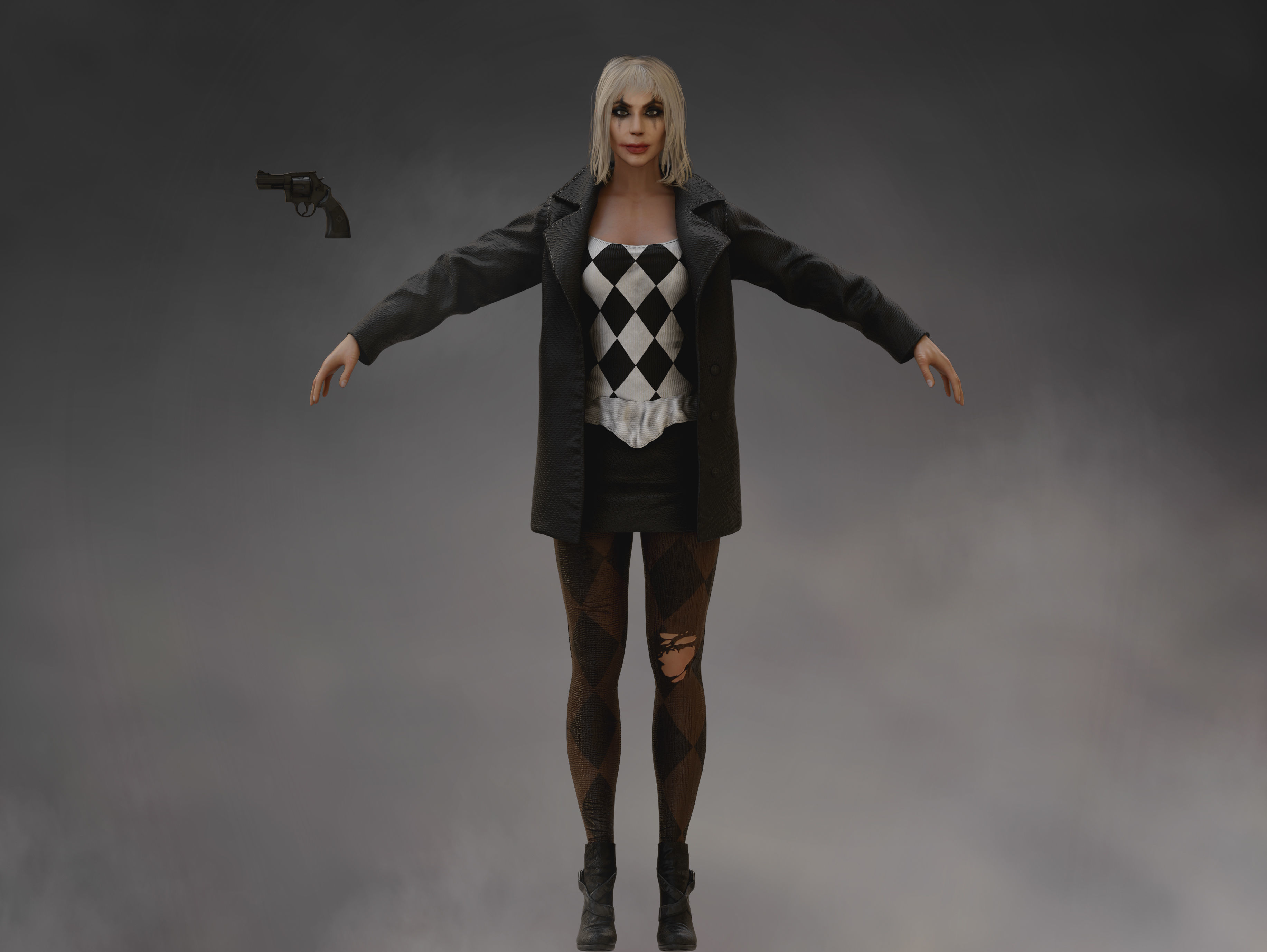 Harley Quinn from Joker Folie a Deux Low-poly 3D model_2