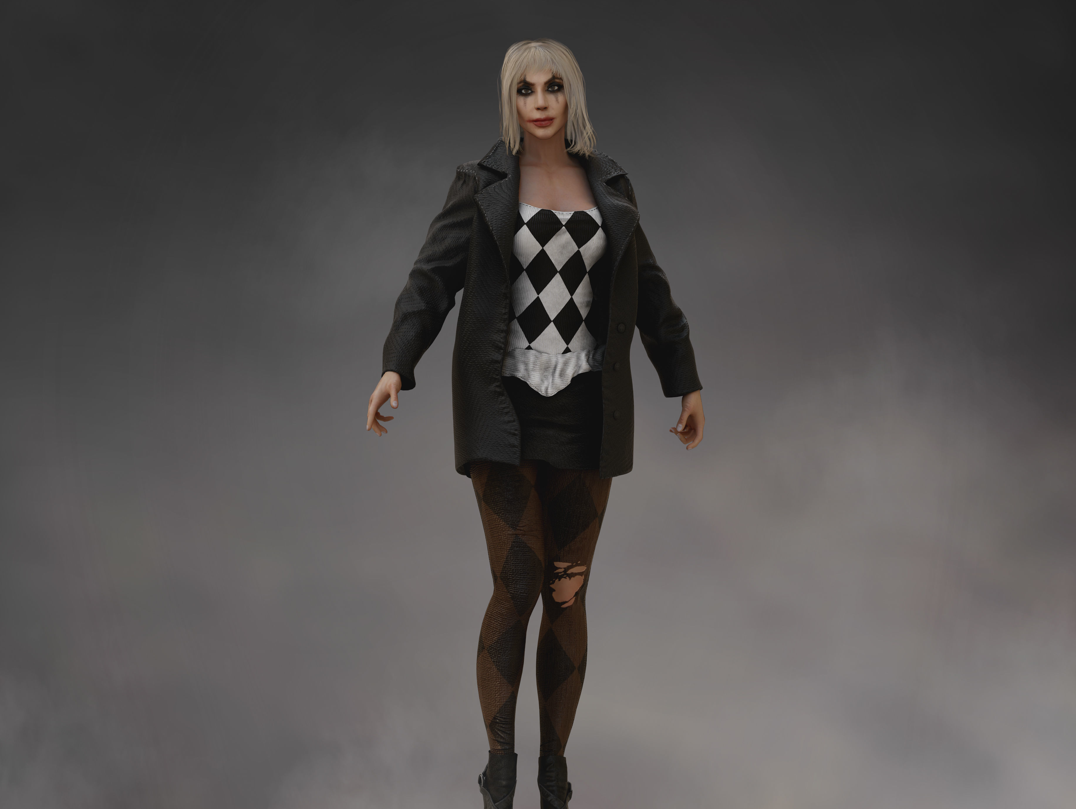 Harley Quinn from Joker Folie a Deux Low-poly 3D model_3