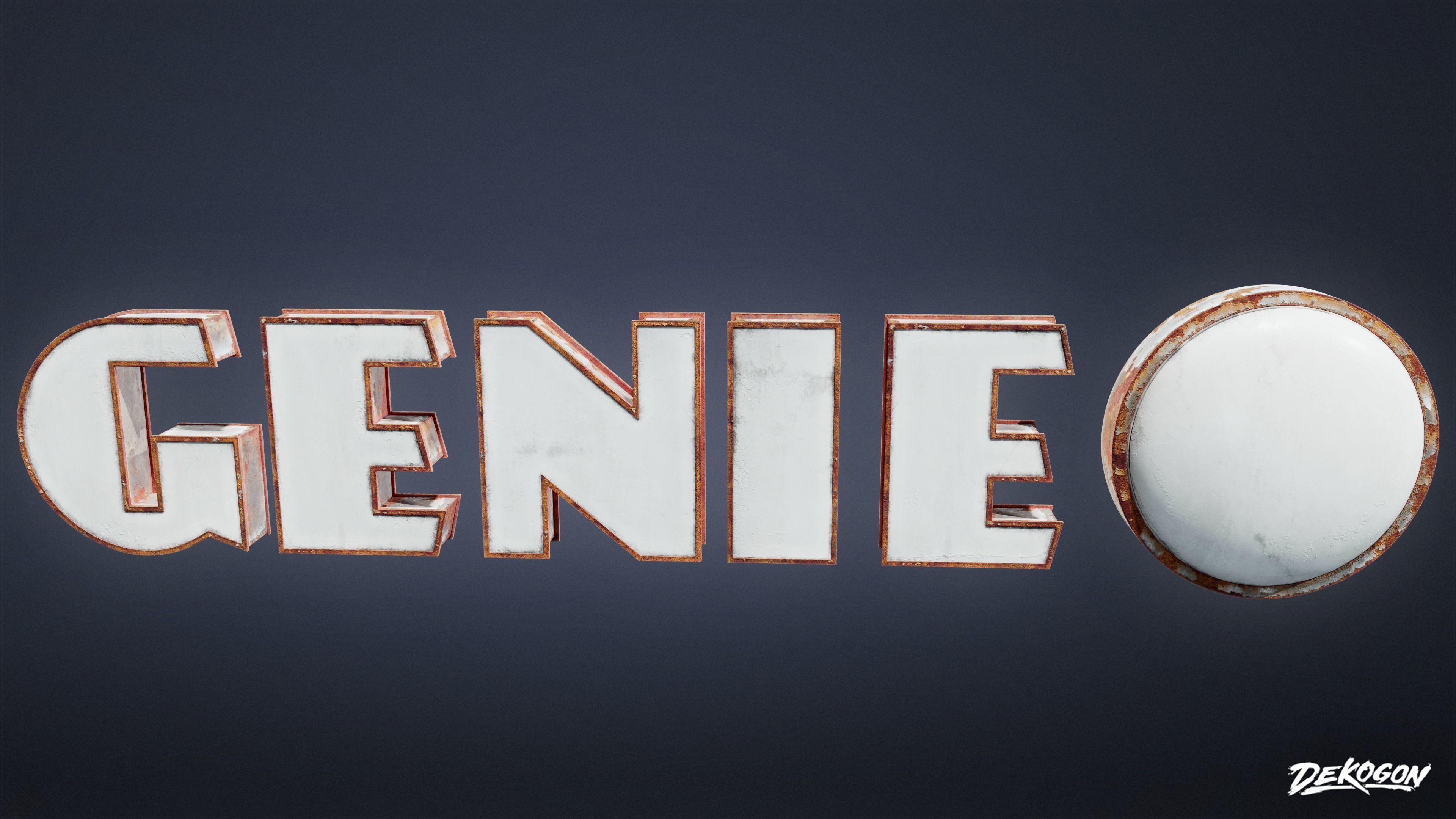 SIGNAGE - Gas Station Logo 01 - LOW POLY AND NANITE Low-poly 3D model_9