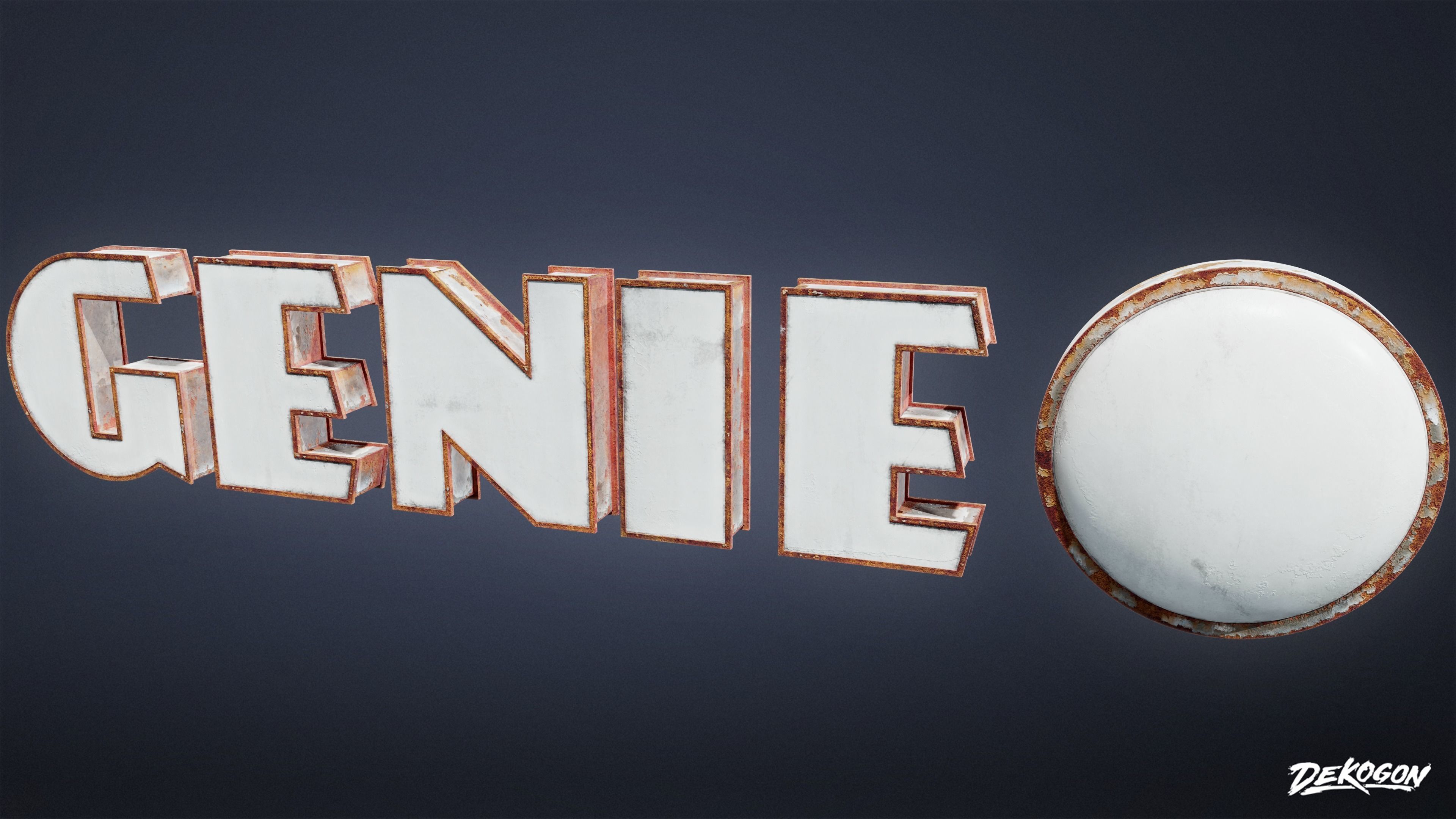 SIGNAGE - Gas Station Logo 01 - LOW POLY AND NANITE Low-poly 3D model_7