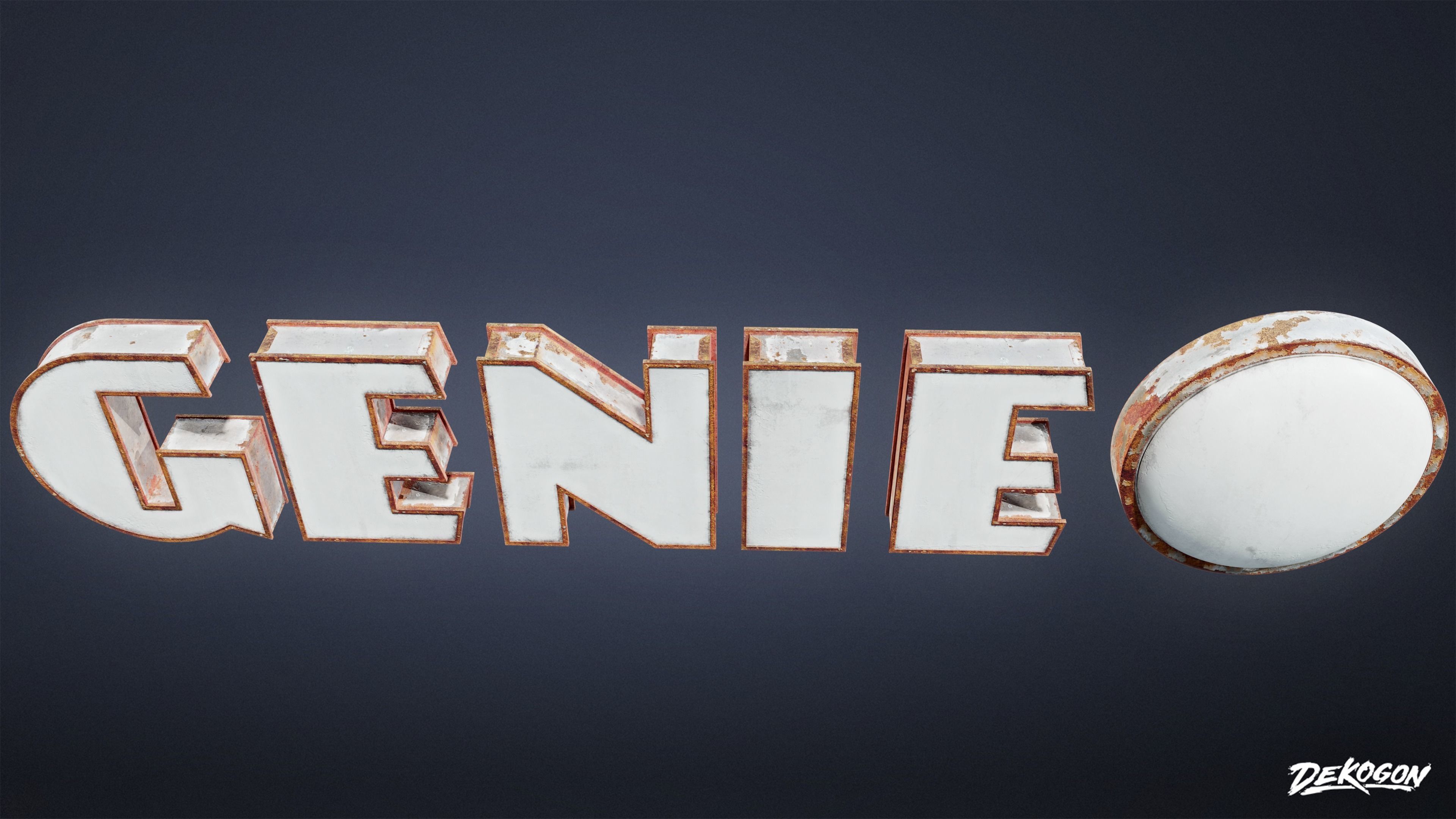 SIGNAGE - Gas Station Logo 01 - LOW POLY AND NANITE Low-poly 3D model_10