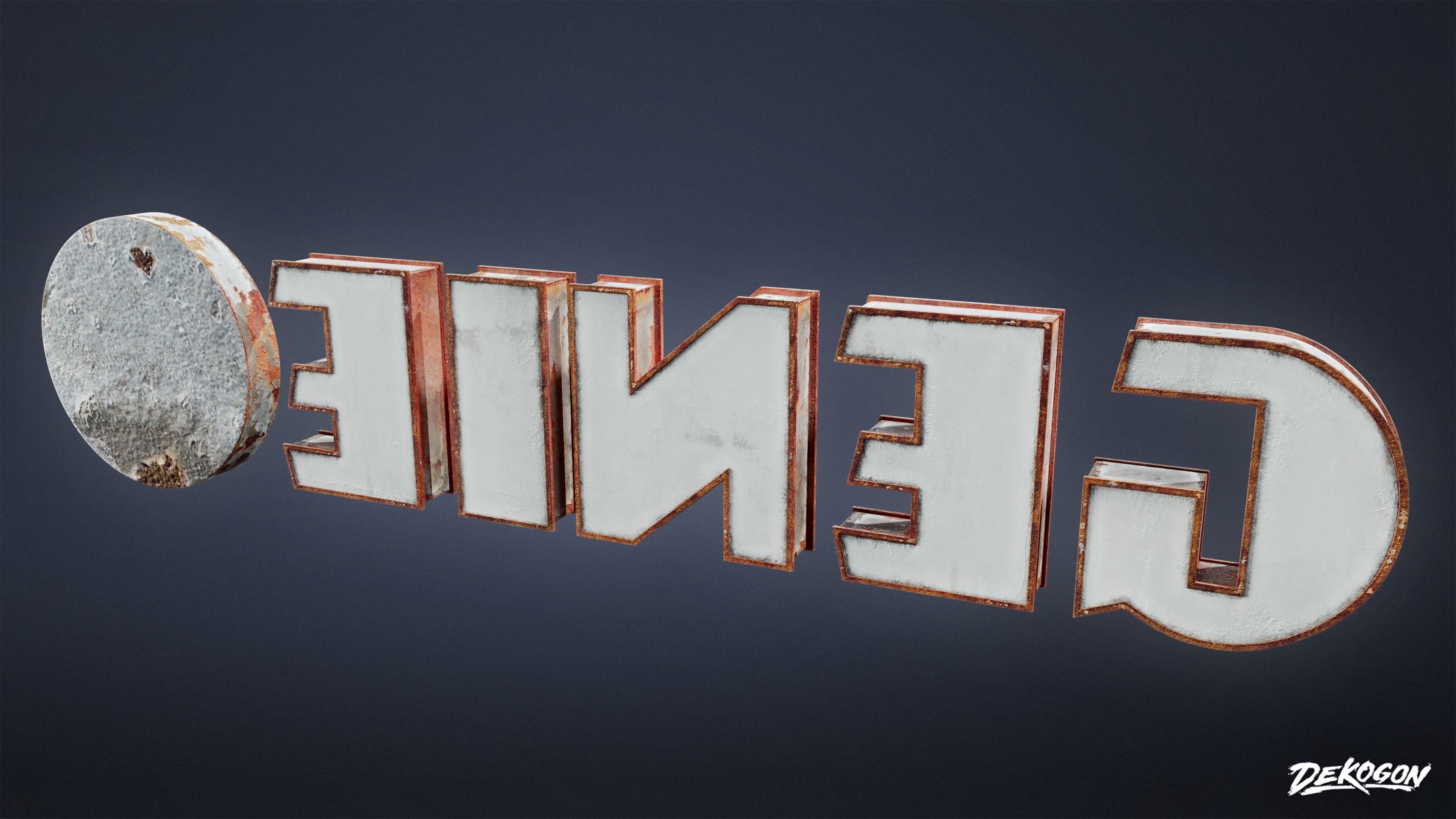 SIGNAGE - Gas Station Logo 01 - LOW POLY AND NANITE Low-poly 3D model_12