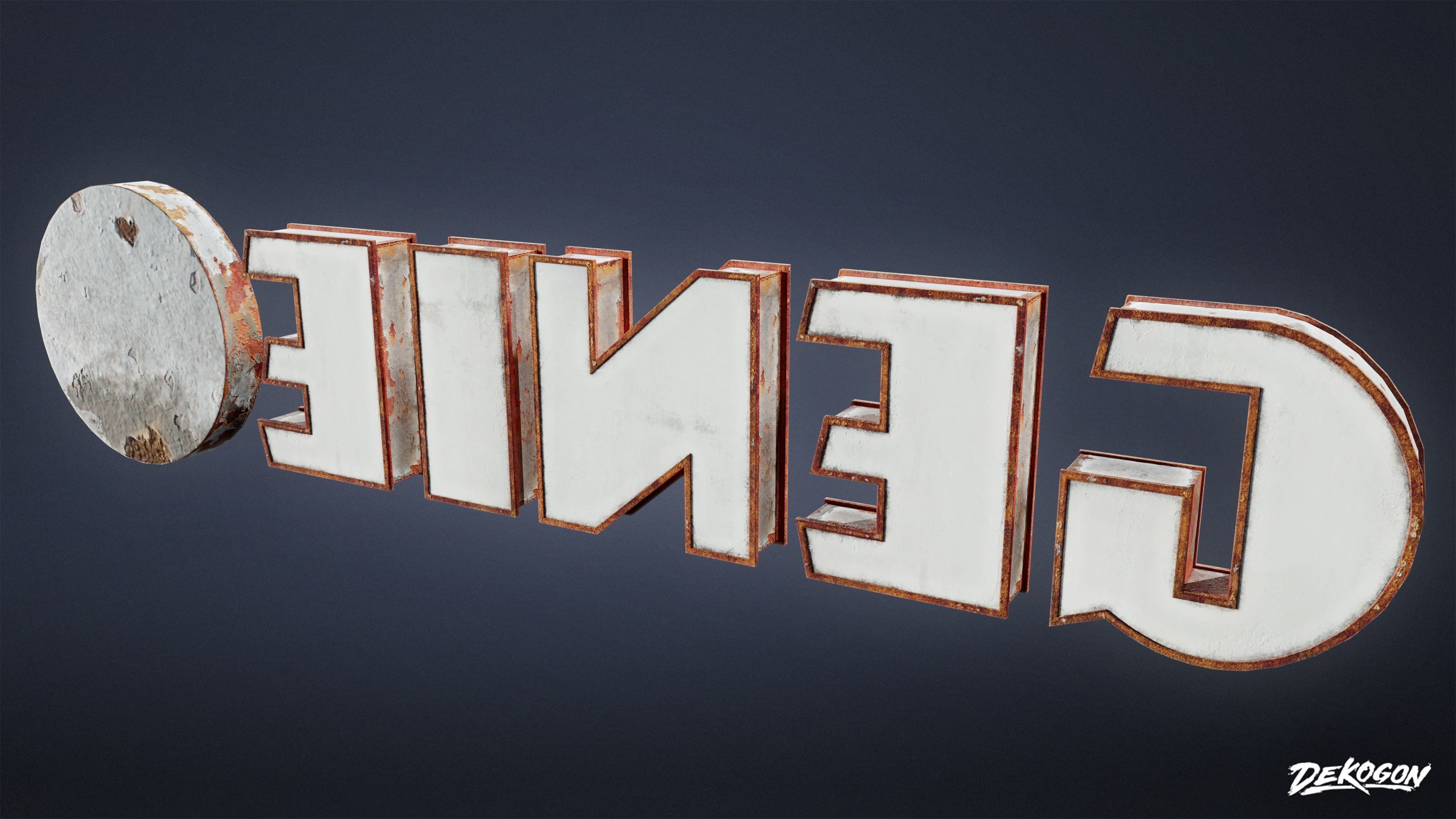 SIGNAGE - Gas Station Logo 01 - LOW POLY AND NANITE Low-poly 3D model_5