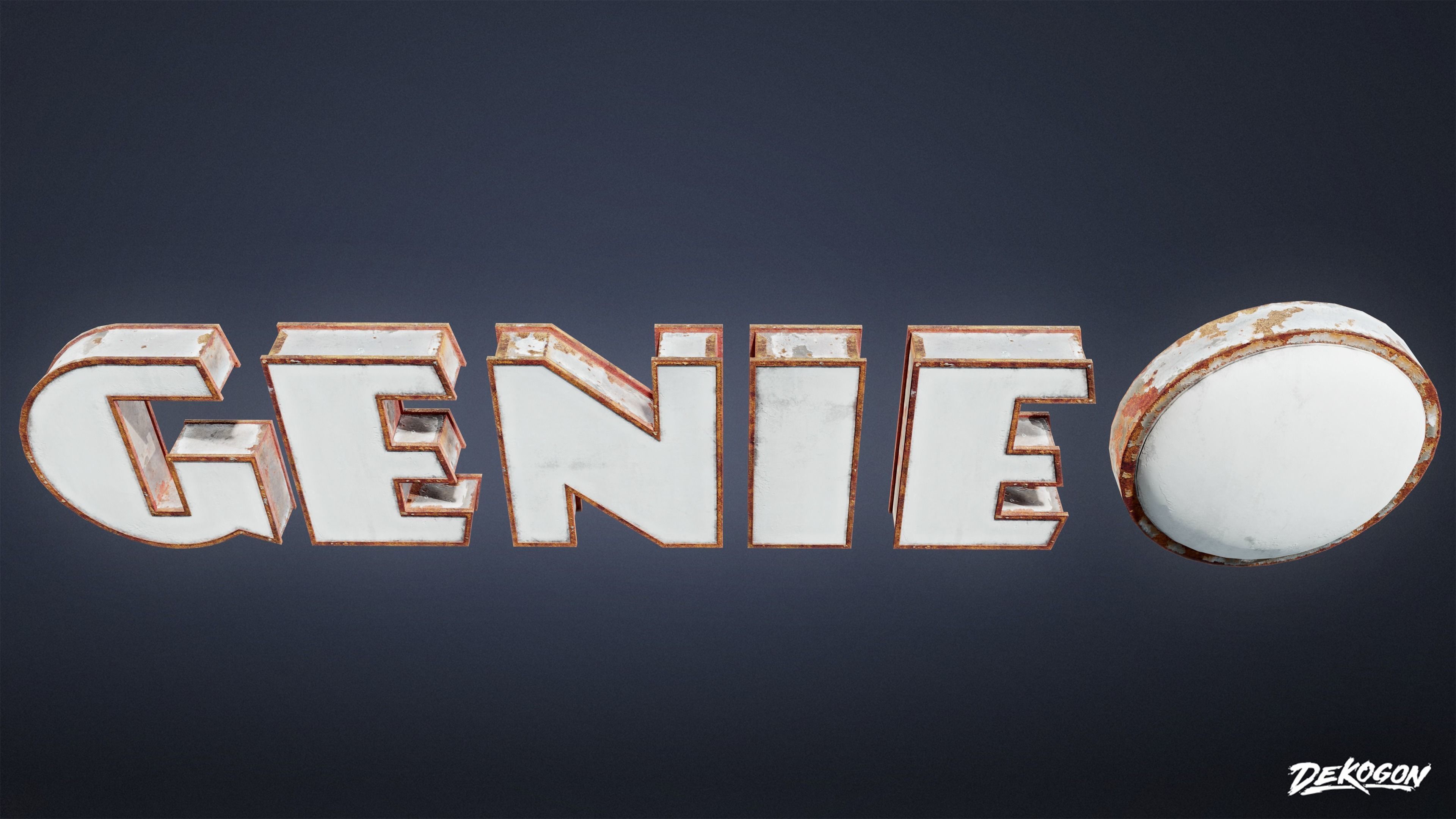 SIGNAGE - Gas Station Logo 01 - LOW POLY AND NANITE Low-poly 3D model_3