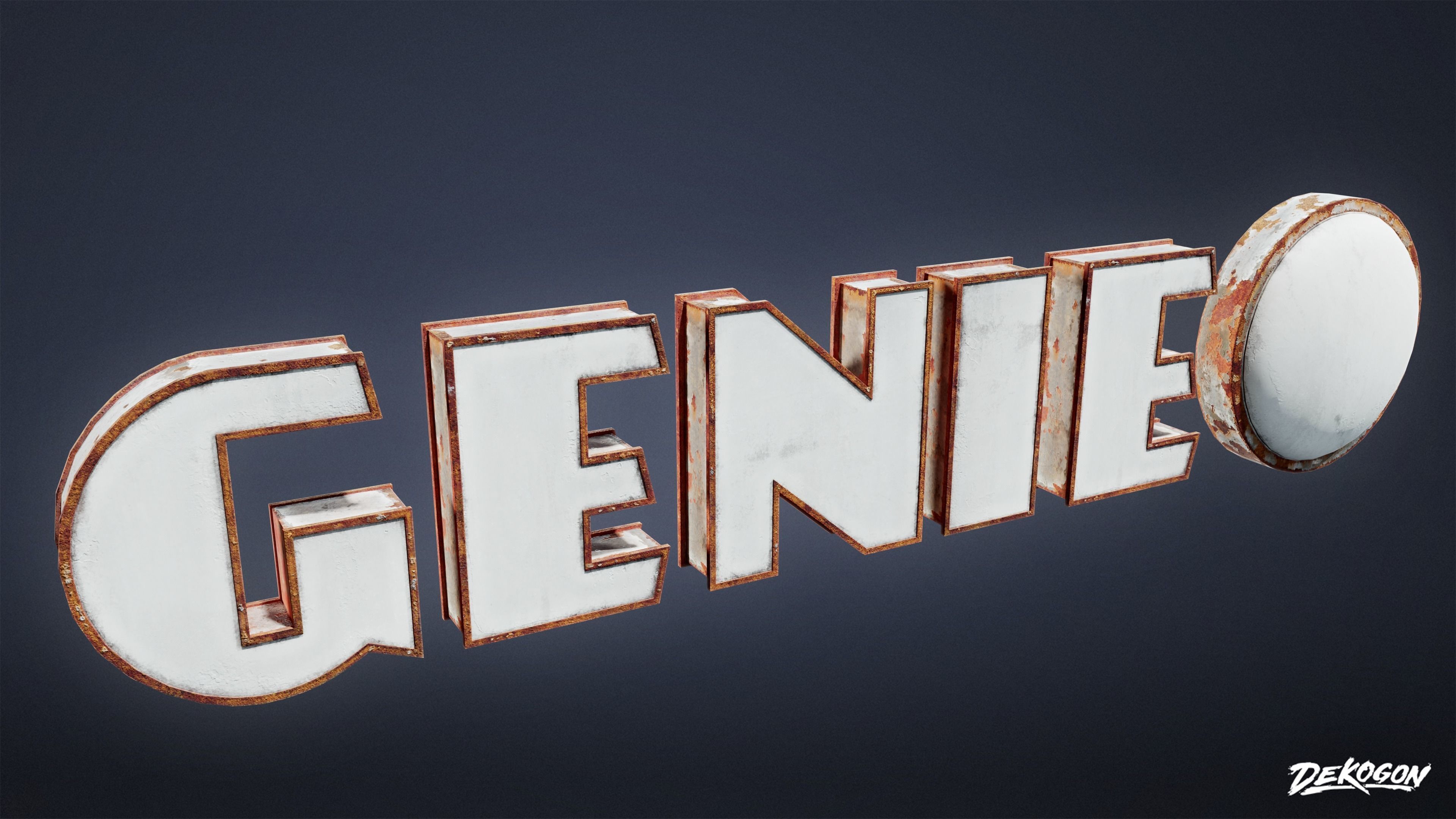 SIGNAGE - Gas Station Logo 01 - LOW POLY AND NANITE Low-poly 3D model_4