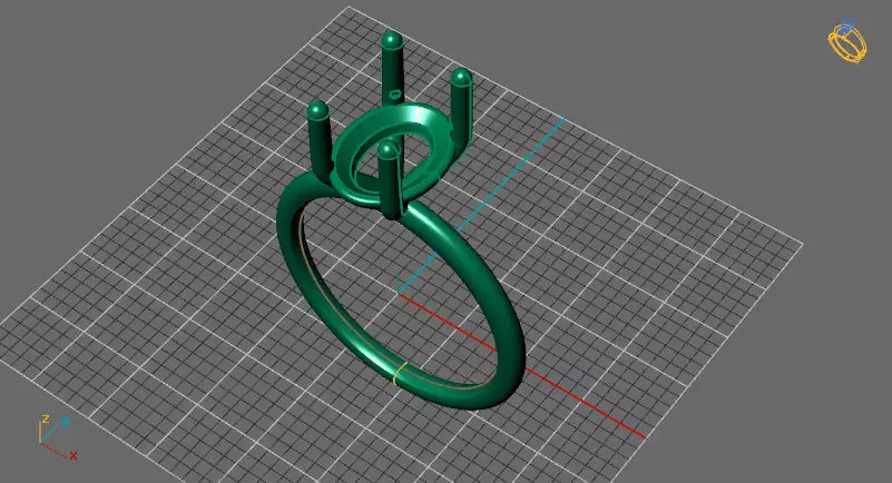 Simple Solitaire Engagement Ring 3D print model_0