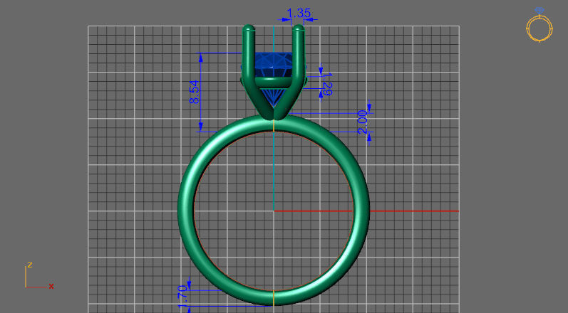 Simple Solitaire Engagement Ring 3D print model_3