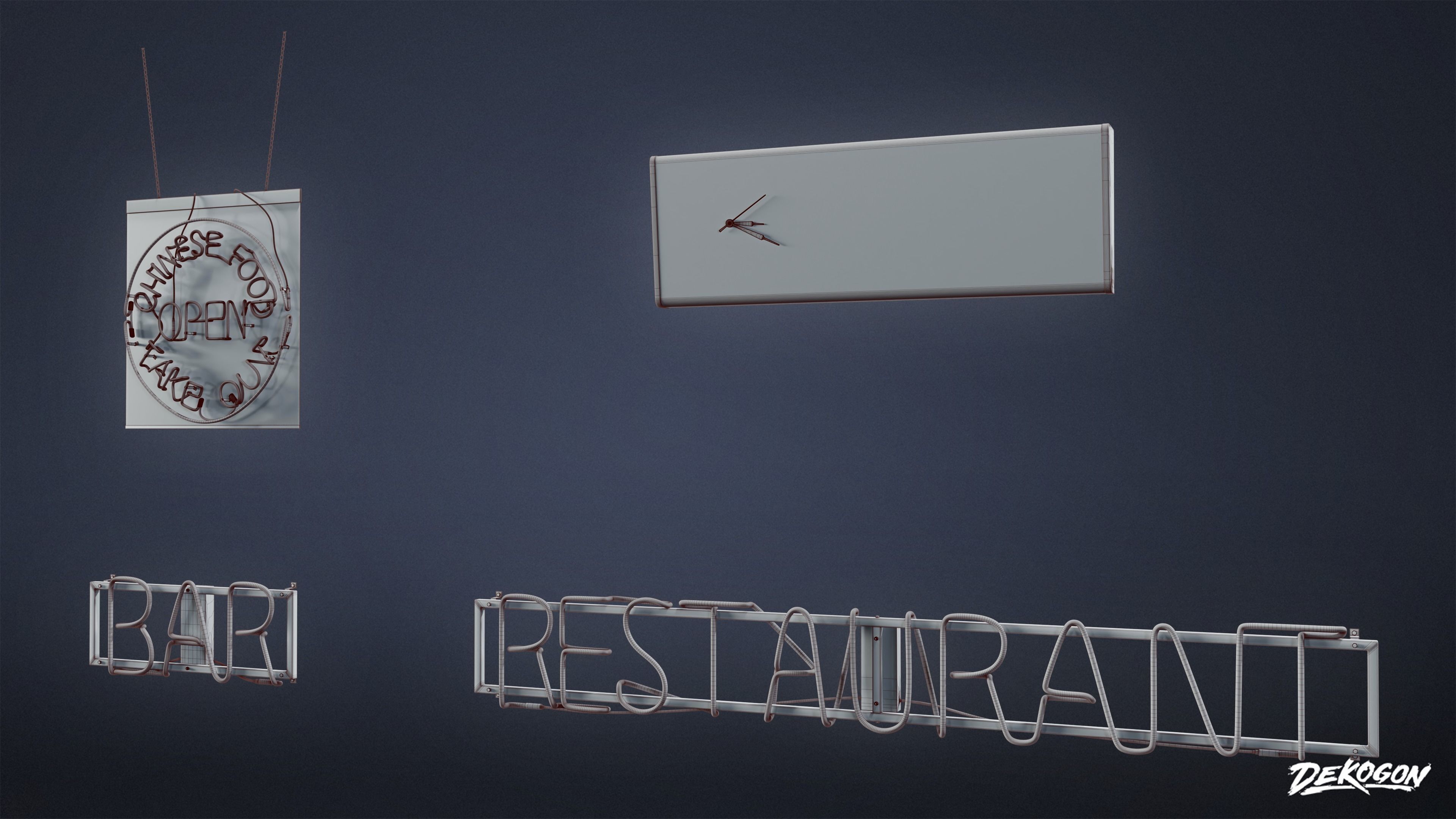 SIGNAGE - Neon Sign Set 17 - LOW POLY AND NANITE Low-poly 3D model_10