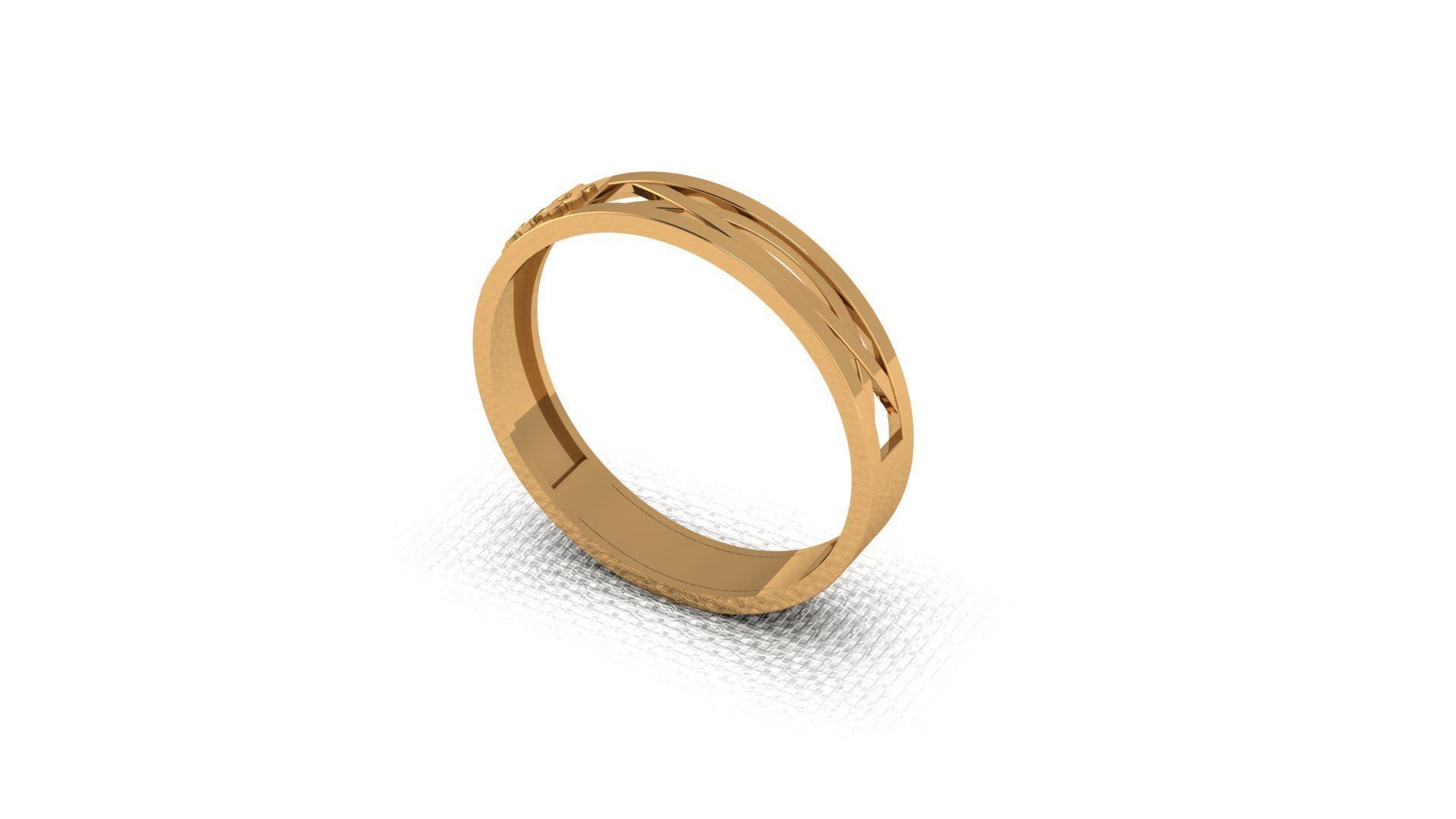 Golden Ring With Flowers Print 3D print model_7