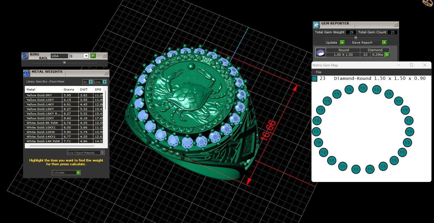 Zodiac sign Cancer Ring 3d Print Model 3D print model_11