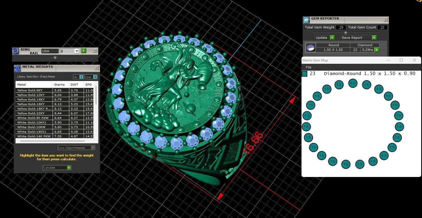 Zodiac sign Aquarius Ring 3d Print Model 3D print model_9