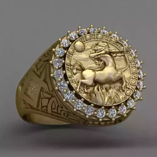 Zodiac sign Sagittariu Ring 3d Print model