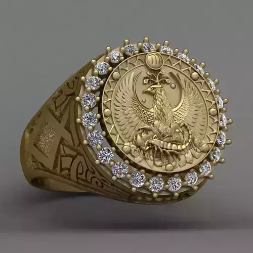 Zodiac sign Scorpio Ring Print Model