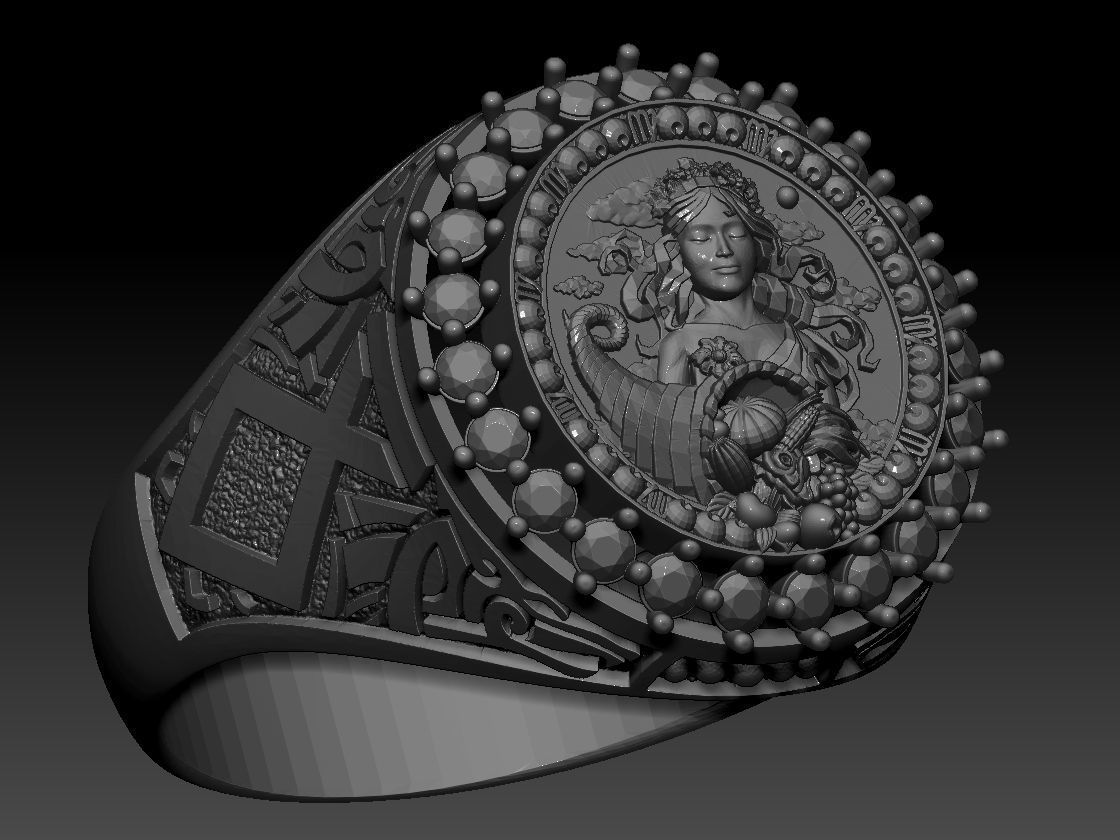 Zodiac sign Virgo Ring print Model 3D print model_15