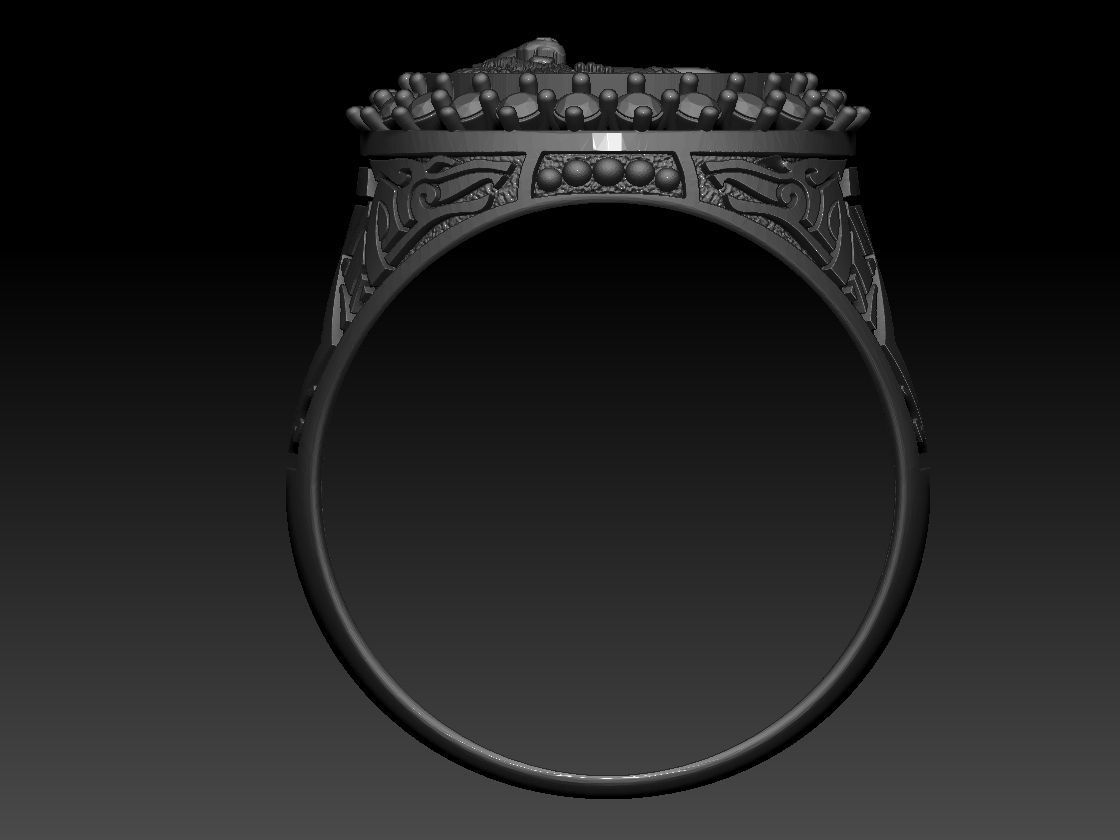 Zodiac sign Lion Ring 3d Print Model 3D print model_5