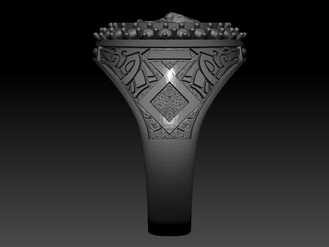 Zodiac sign Lion Ring 3d Print Model 3D print model_3