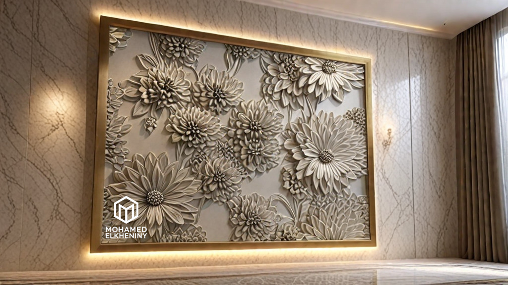 Modern Wall Panel Relief for CNC and 3D Printing 07 3D print model_11