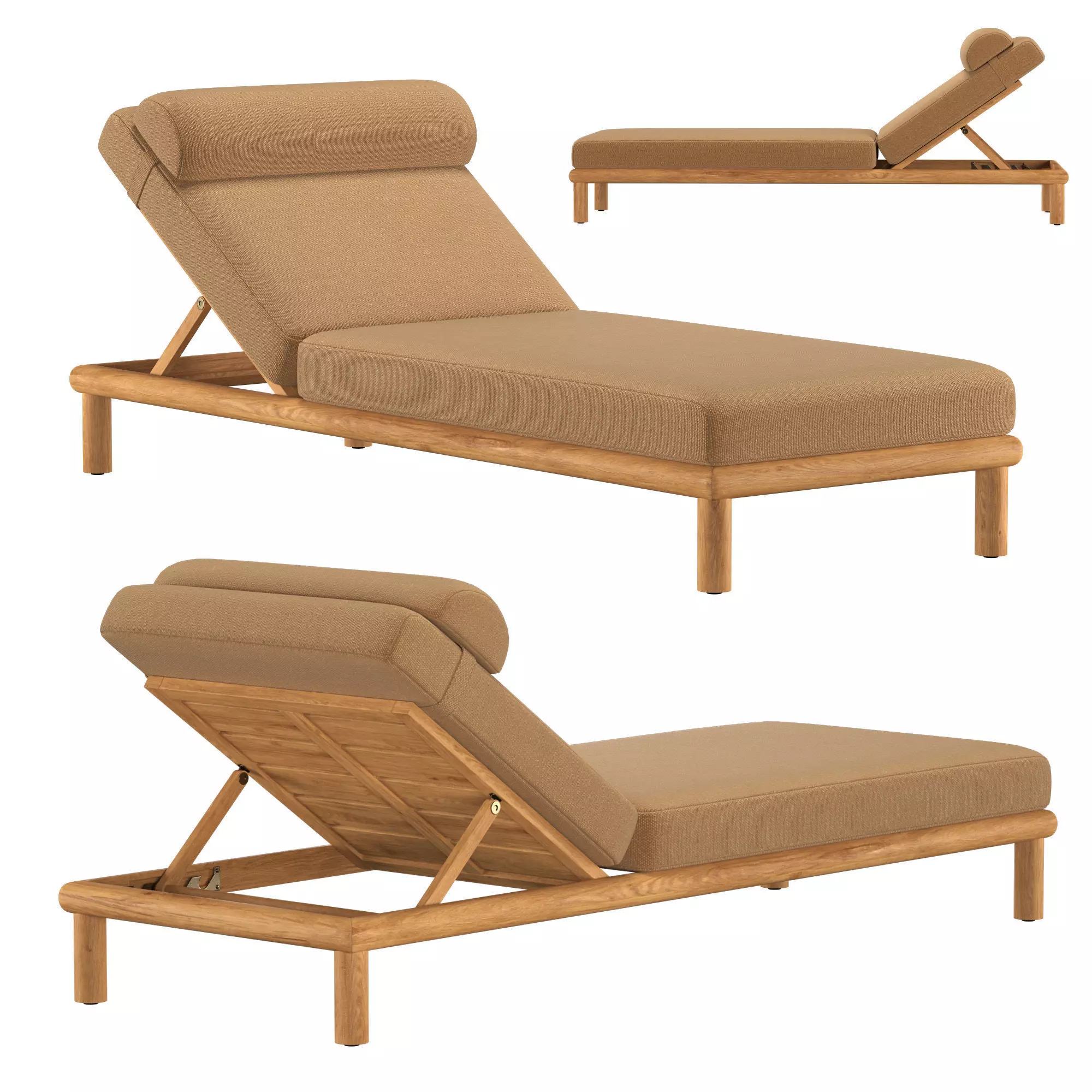PALMA TEAK CHAISE 3D model_0