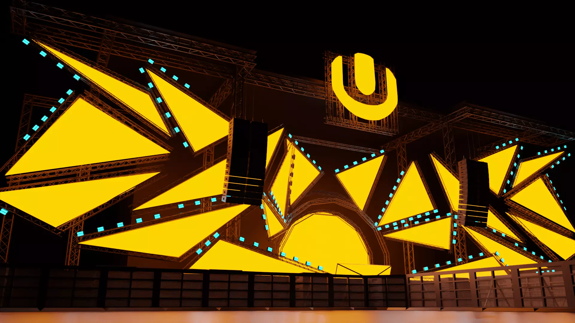 Ultra Miami 2024 Mainstage Ready for Mapping 3D model
