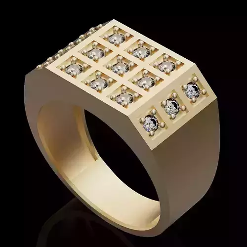 Lux ring silver gold sterling printable jewelry 3D model