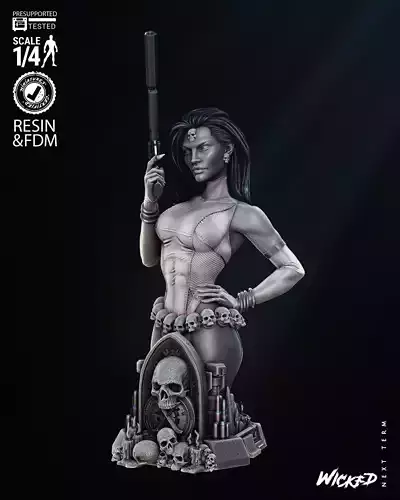 Wicked Marvel Mystique Bust Tested for 3D Printing