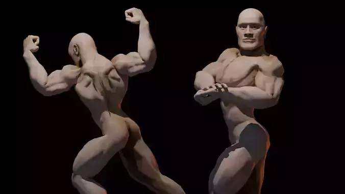 Cartoon Bodybuilder Character Rigged