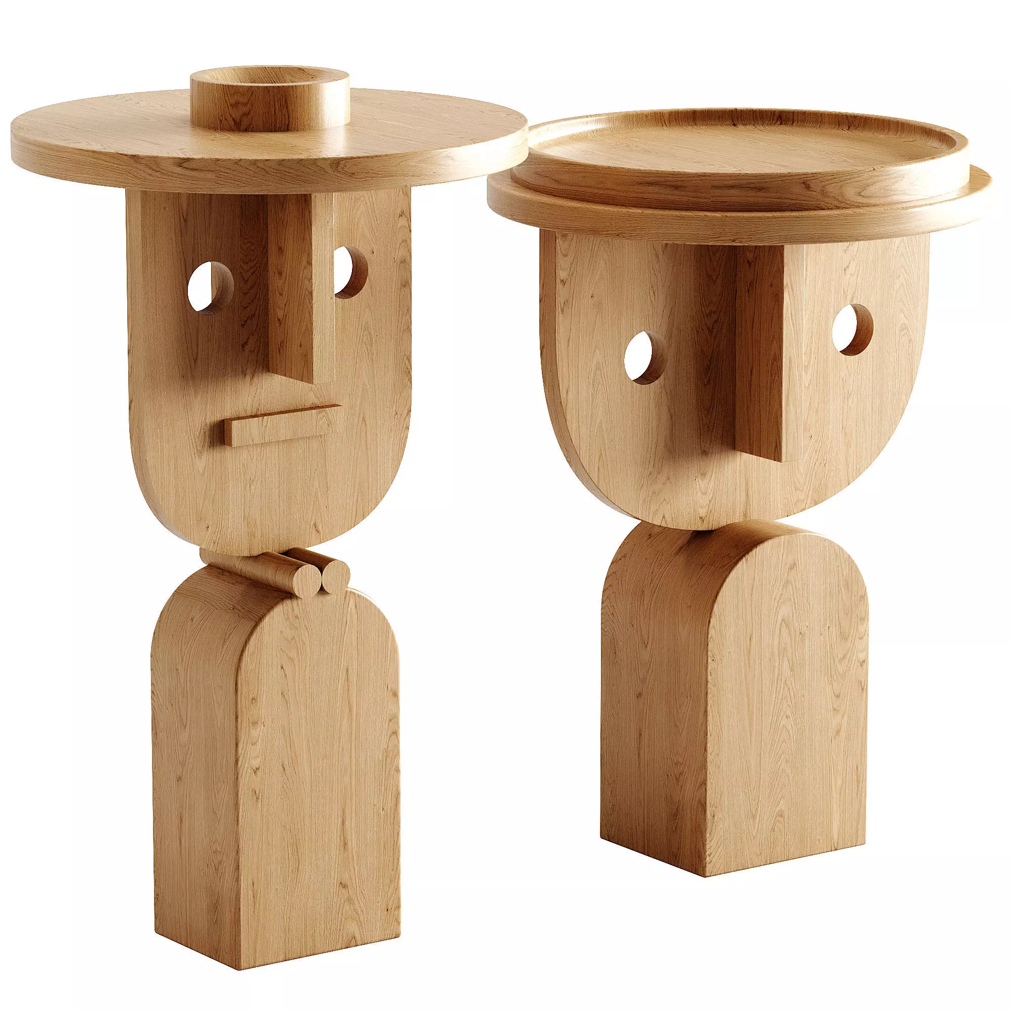 FACES By Sancal Round Oak Coffee Table 3D model