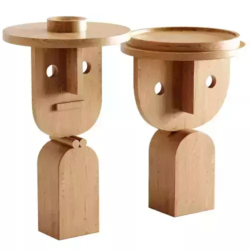 FACES By Sancal Round Oak Coffee Table 3D model
