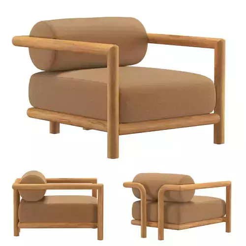 PALMA TEAK LOUNGE CHAIR 3D model