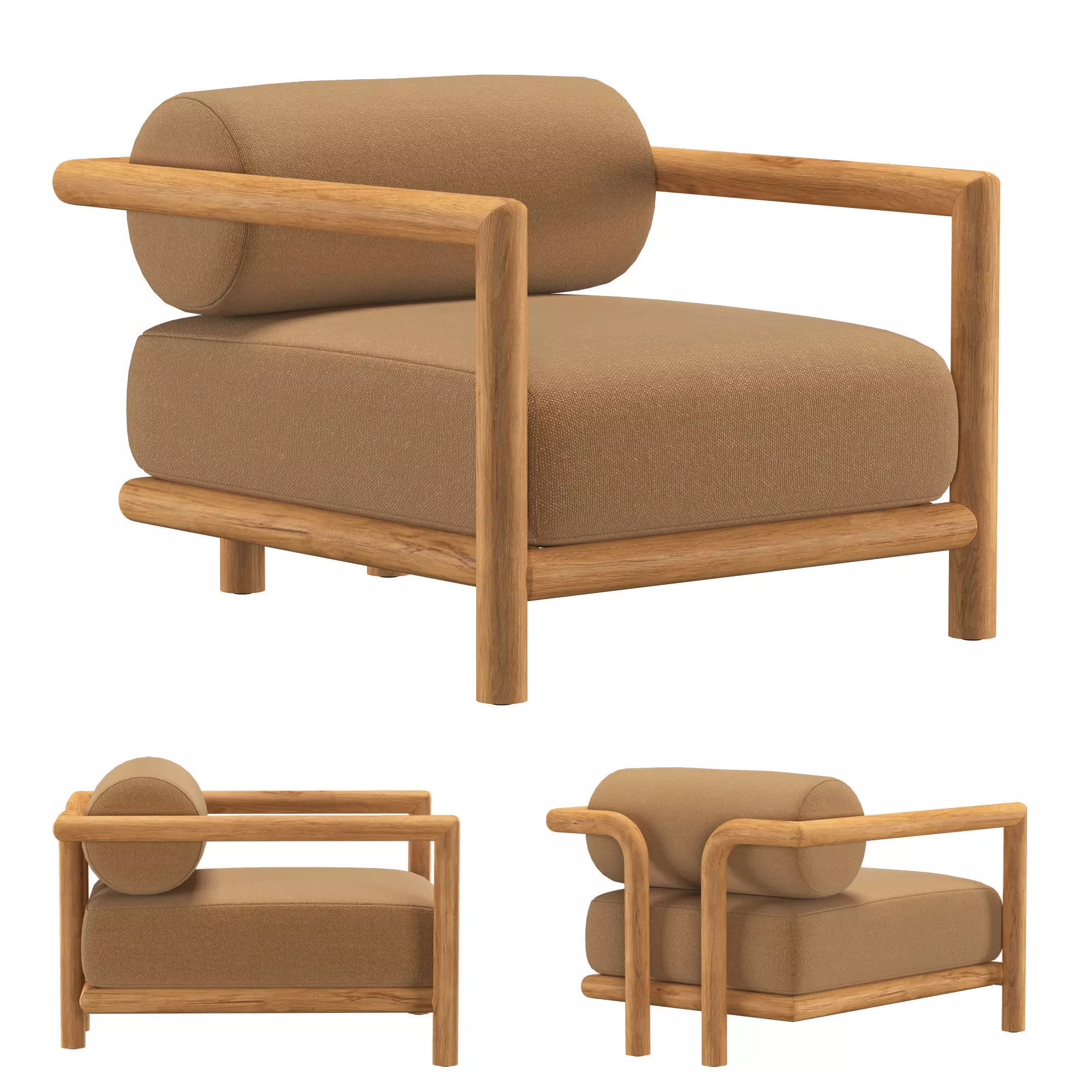 PALMA TEAK LOUNGE CHAIR 3D model