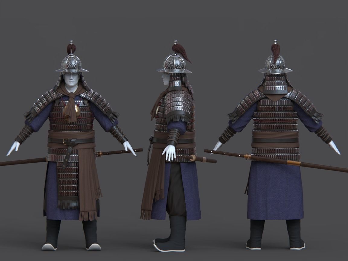 11-Ancient Chinese Armor-Ming dynasty 3D model_10
