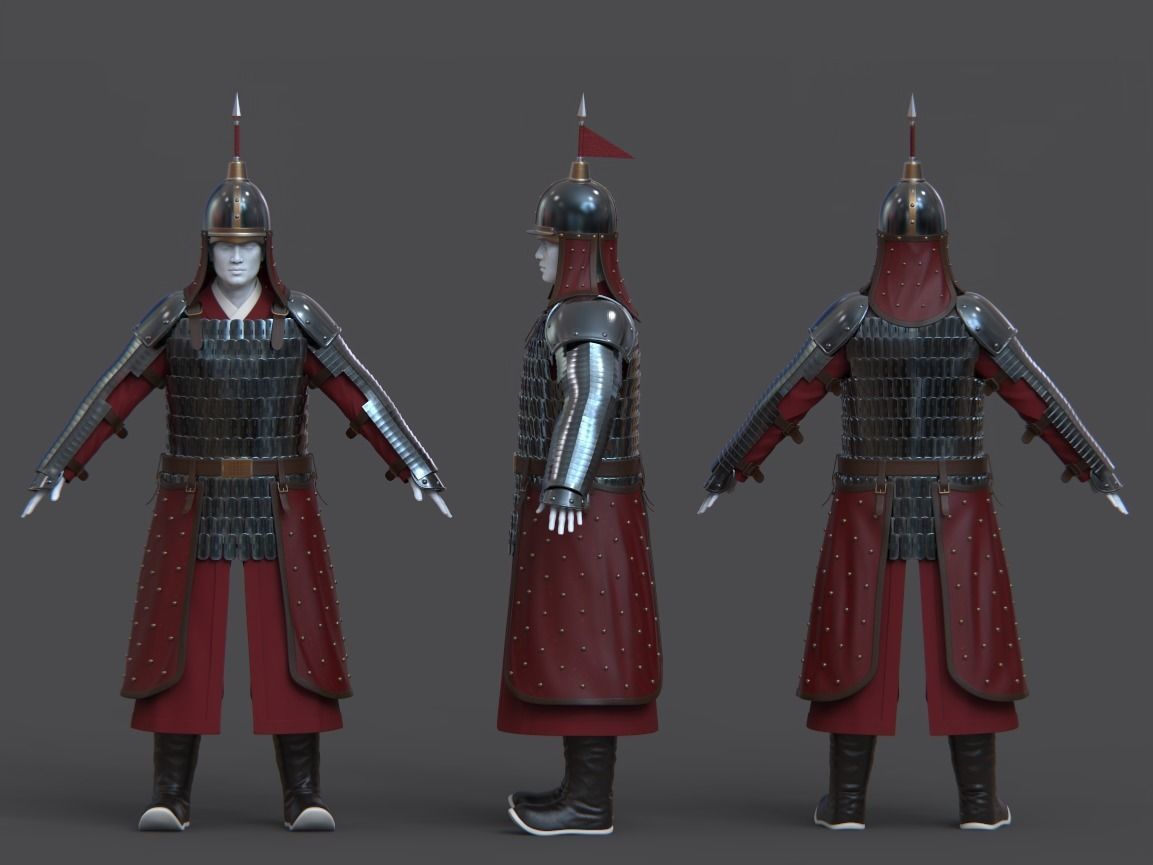 11-Ancient Chinese Armor-Ming dynasty 3D model_4