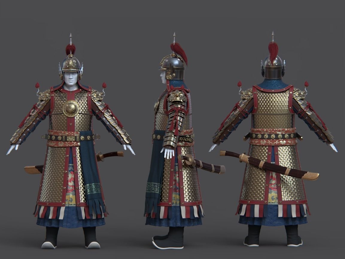 11-Ancient Chinese Armor-Ming dynasty 3D model_16