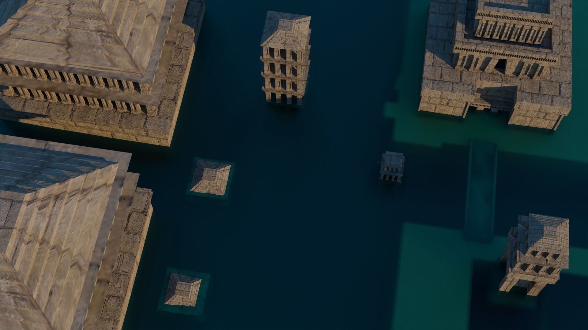 city under water Free low-poly 3D model_1
