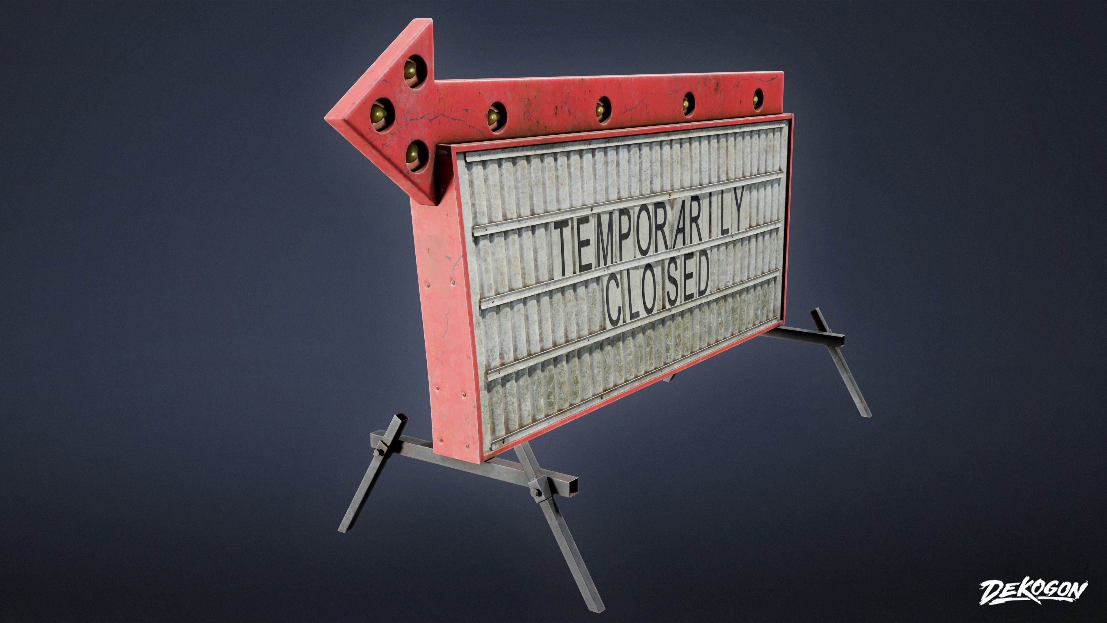 SIGNAGE - Sign Business Arrow 01 - LOW POLY AND NANITE Low-poly 3D model_15