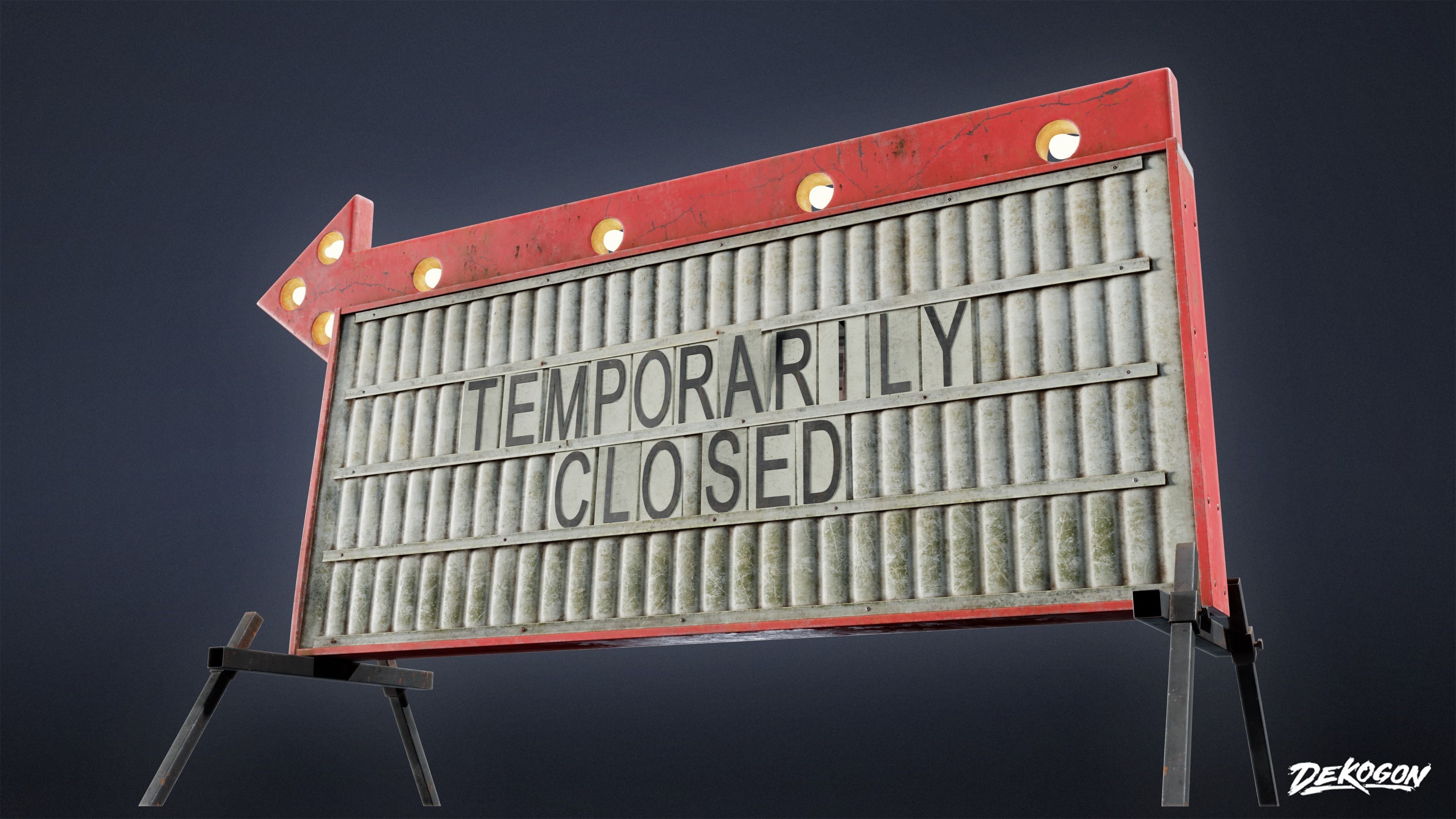 SIGNAGE - Sign Business Arrow 01 - LOW POLY AND NANITE Low-poly 3D model_10