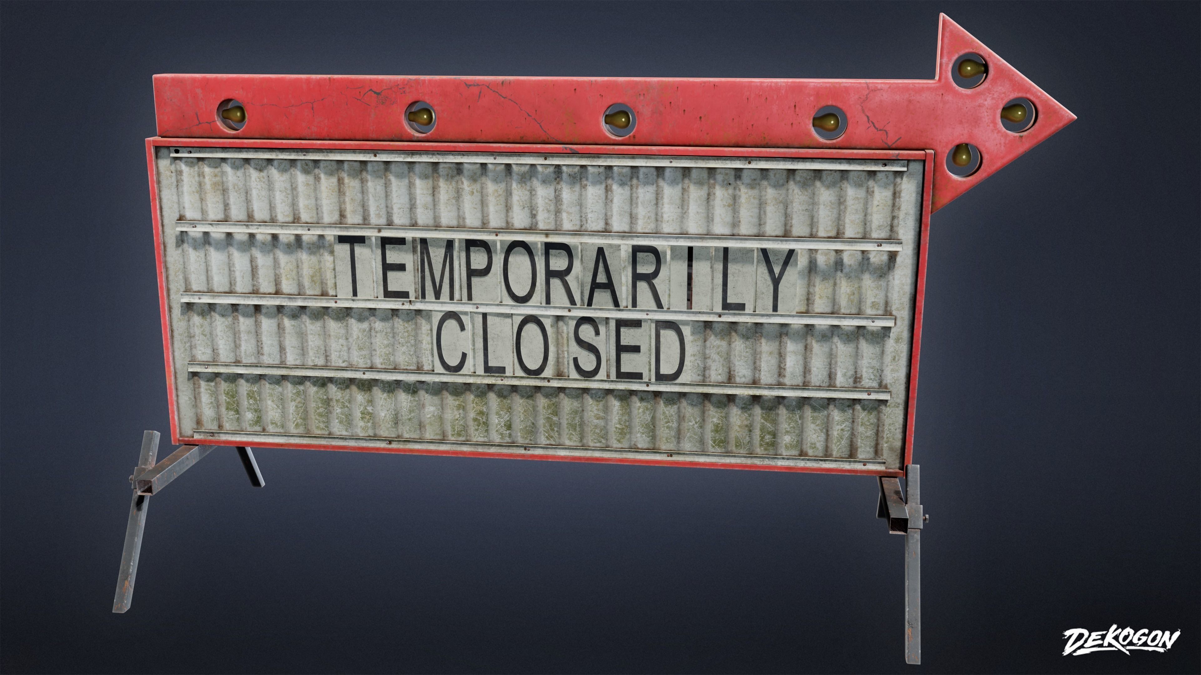 SIGNAGE - Sign Business Arrow 01 - LOW POLY AND NANITE Low-poly 3D model_17