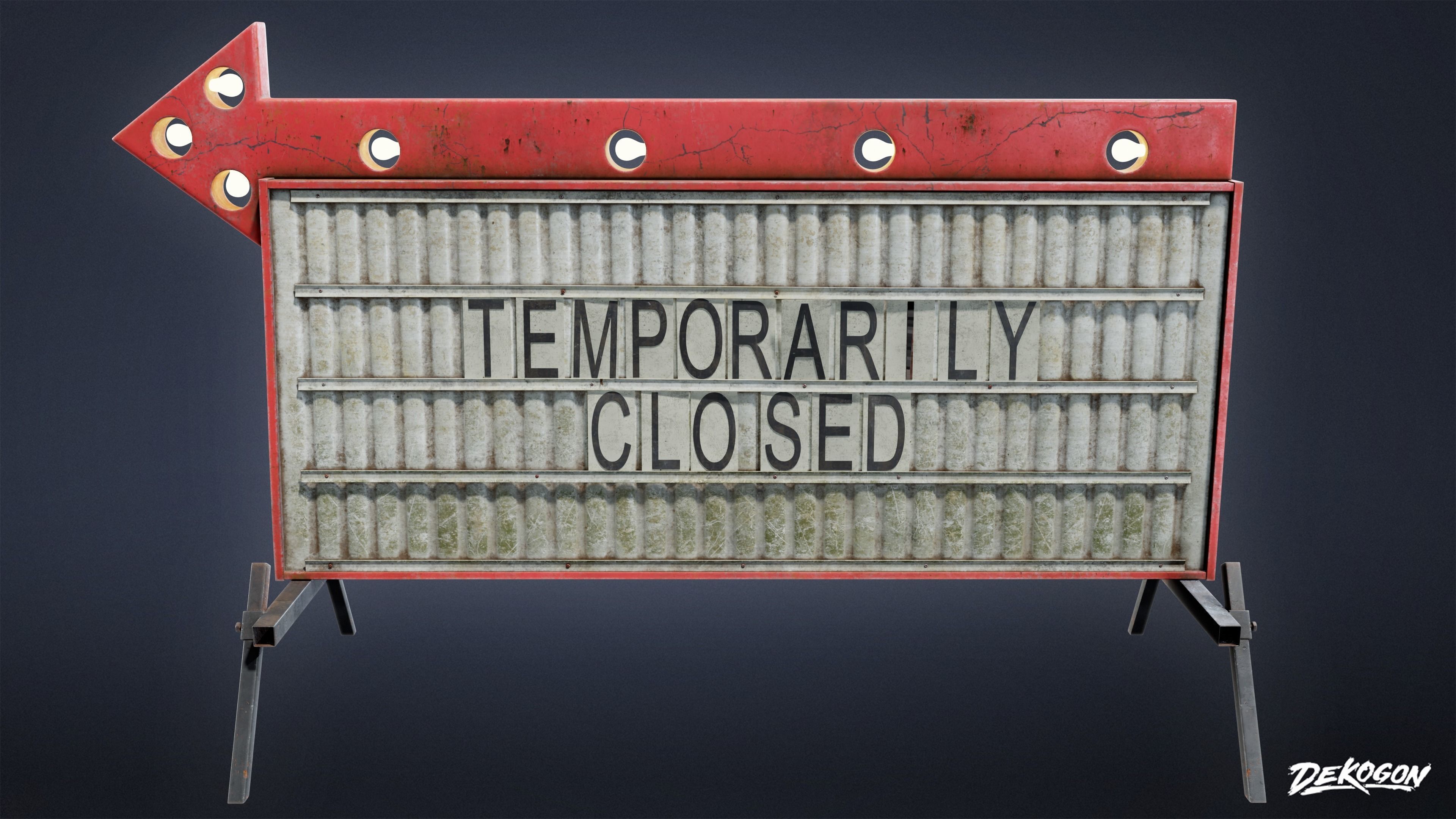 SIGNAGE - Sign Business Arrow 01 - LOW POLY AND NANITE Low-poly 3D model_12