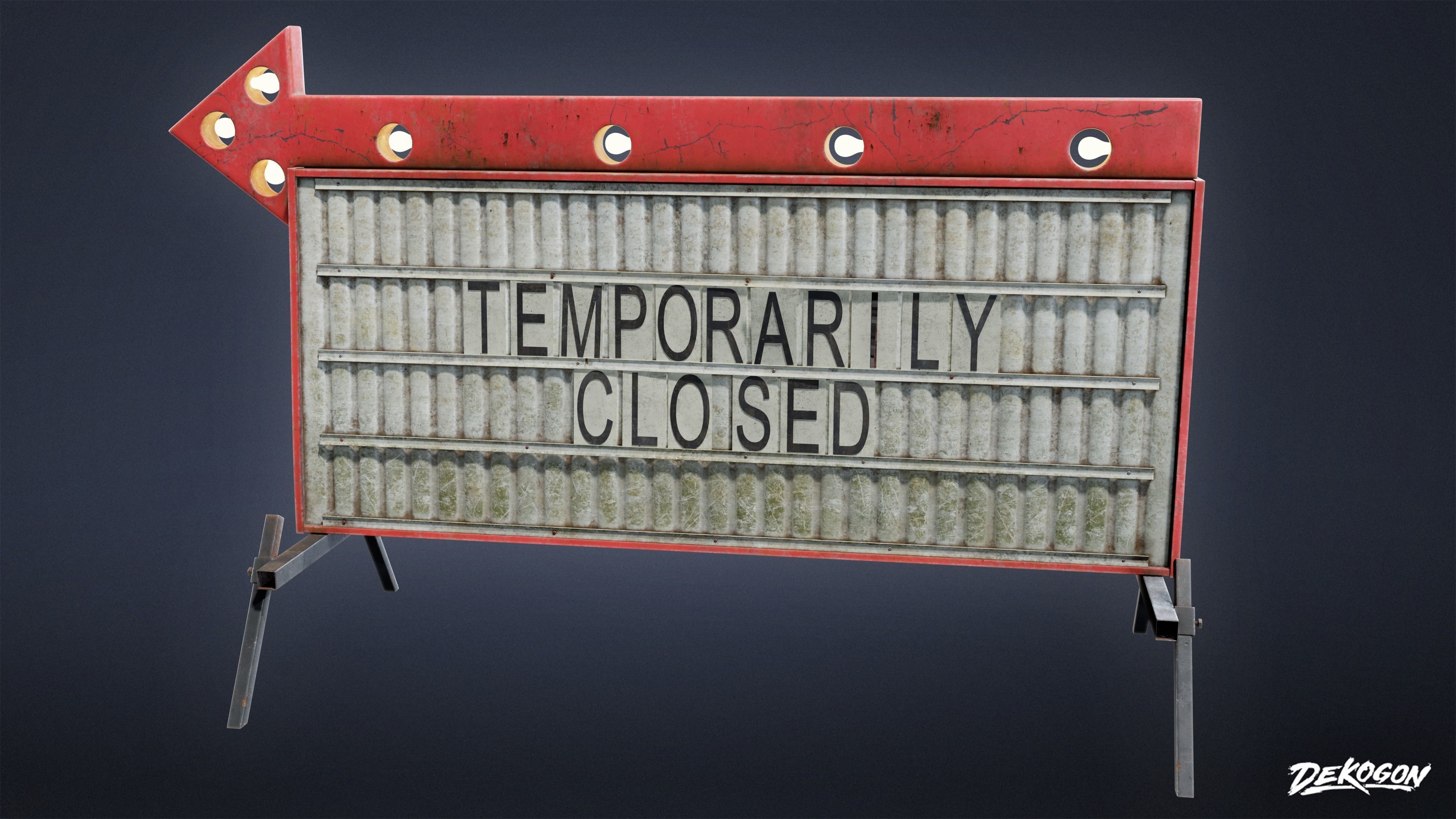 SIGNAGE - Sign Business Arrow 01 - LOW POLY AND NANITE Low-poly 3D model_7