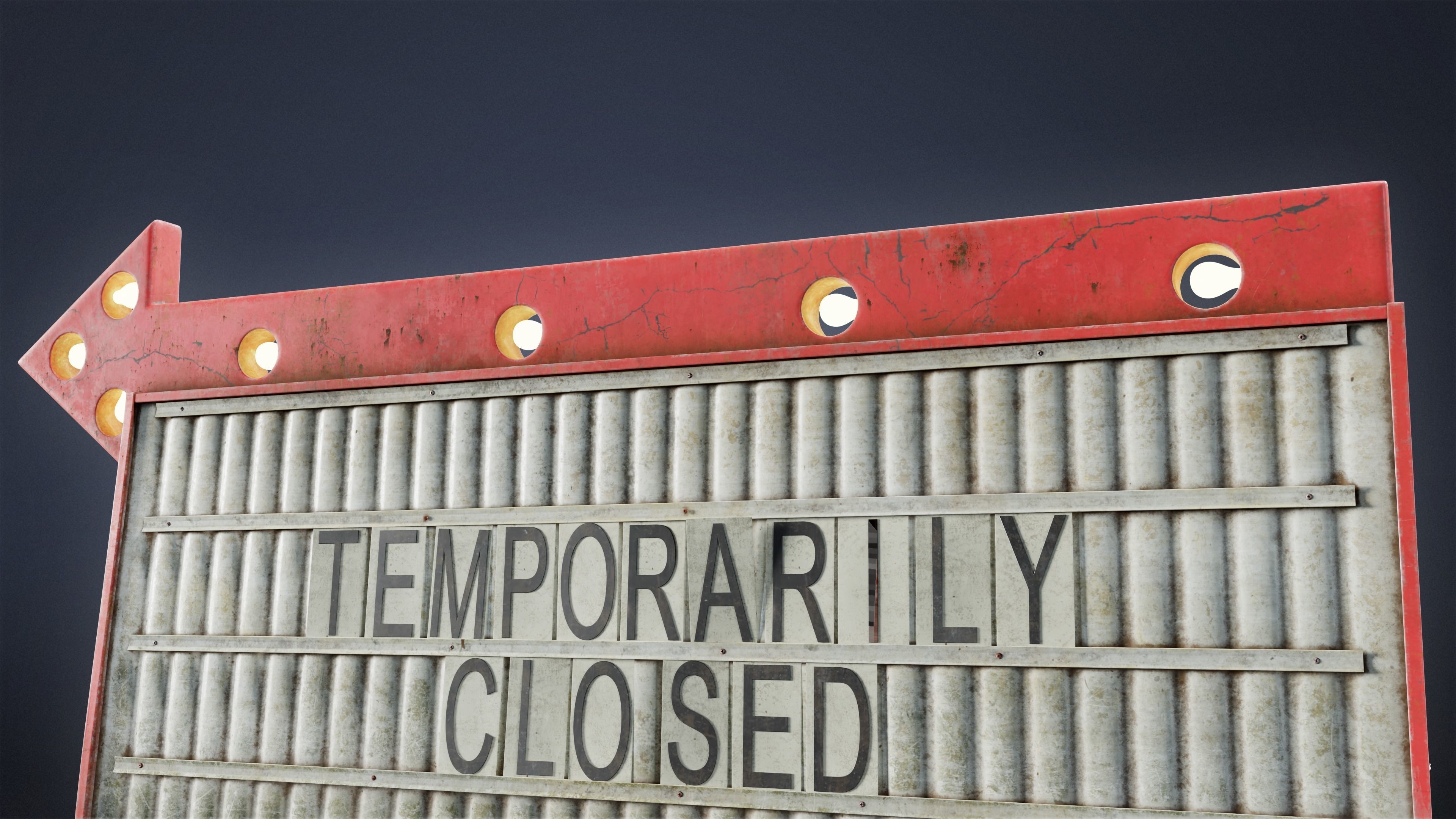 SIGNAGE - Sign Business Arrow 01 - LOW POLY AND NANITE Low-poly 3D model_19