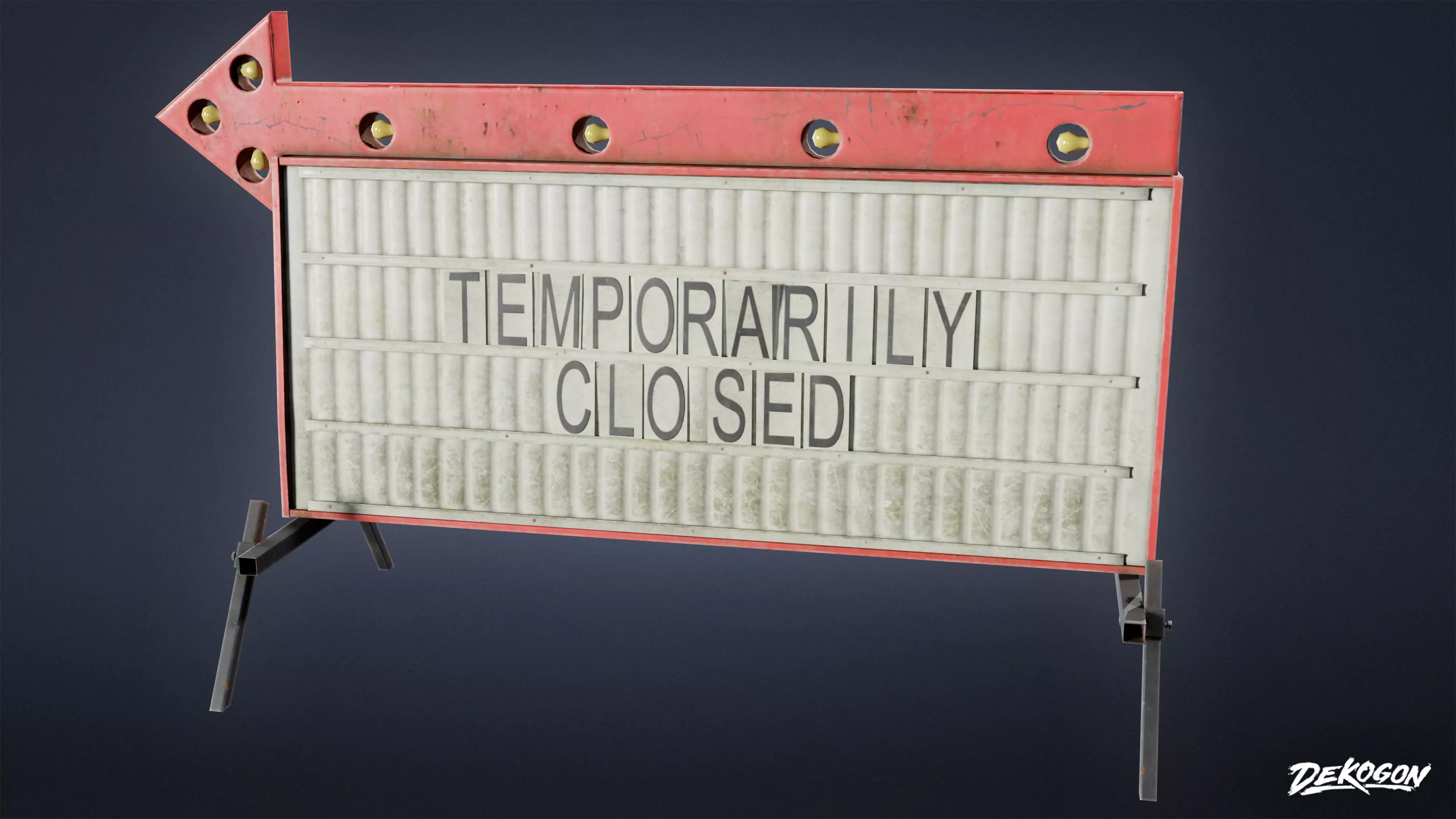 SIGNAGE - Sign Business Arrow 01 - LOW POLY AND NANITE Low-poly 3D model_0