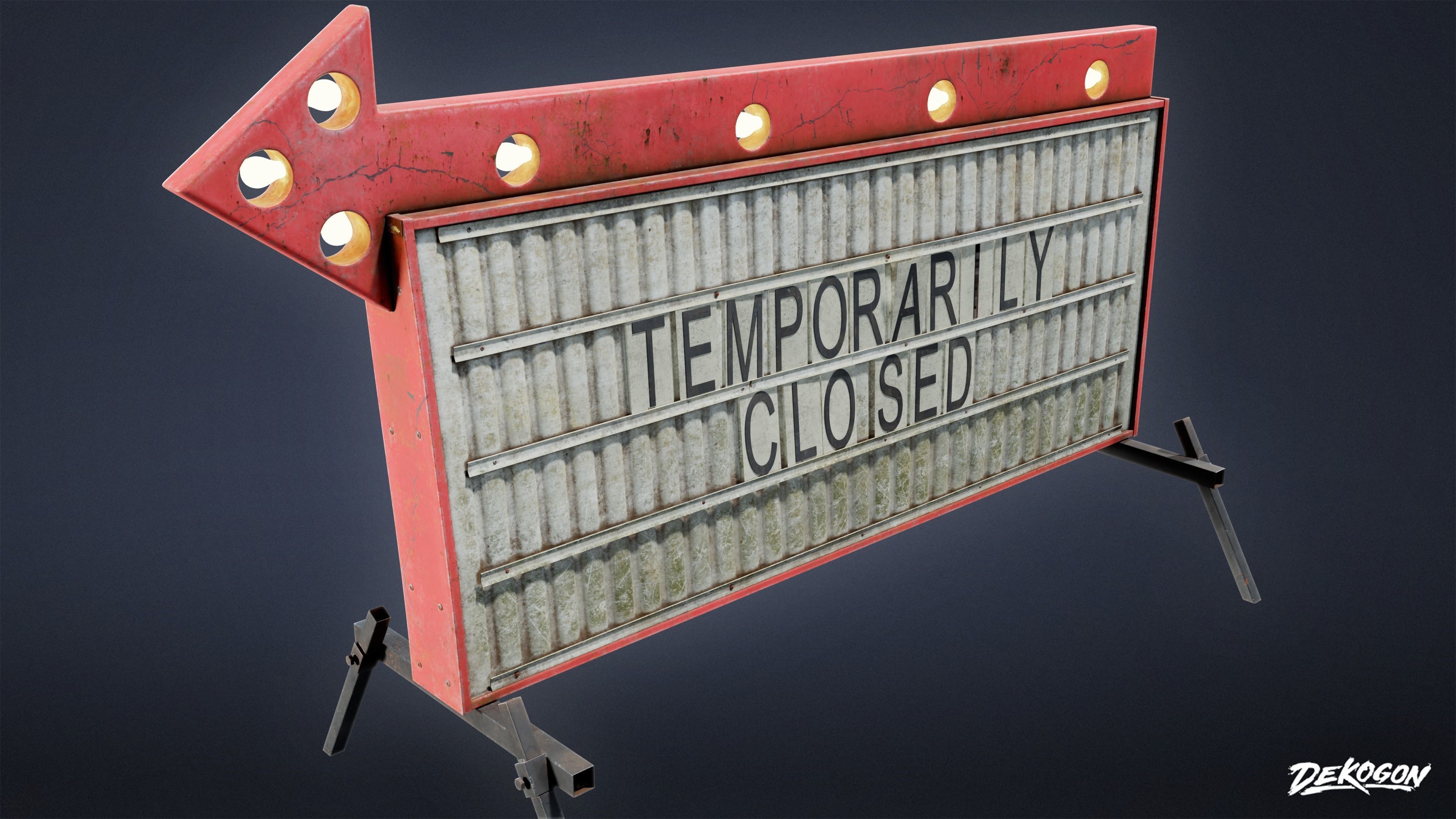 SIGNAGE - Sign Business Arrow 01 - LOW POLY AND NANITE Low-poly 3D model_11