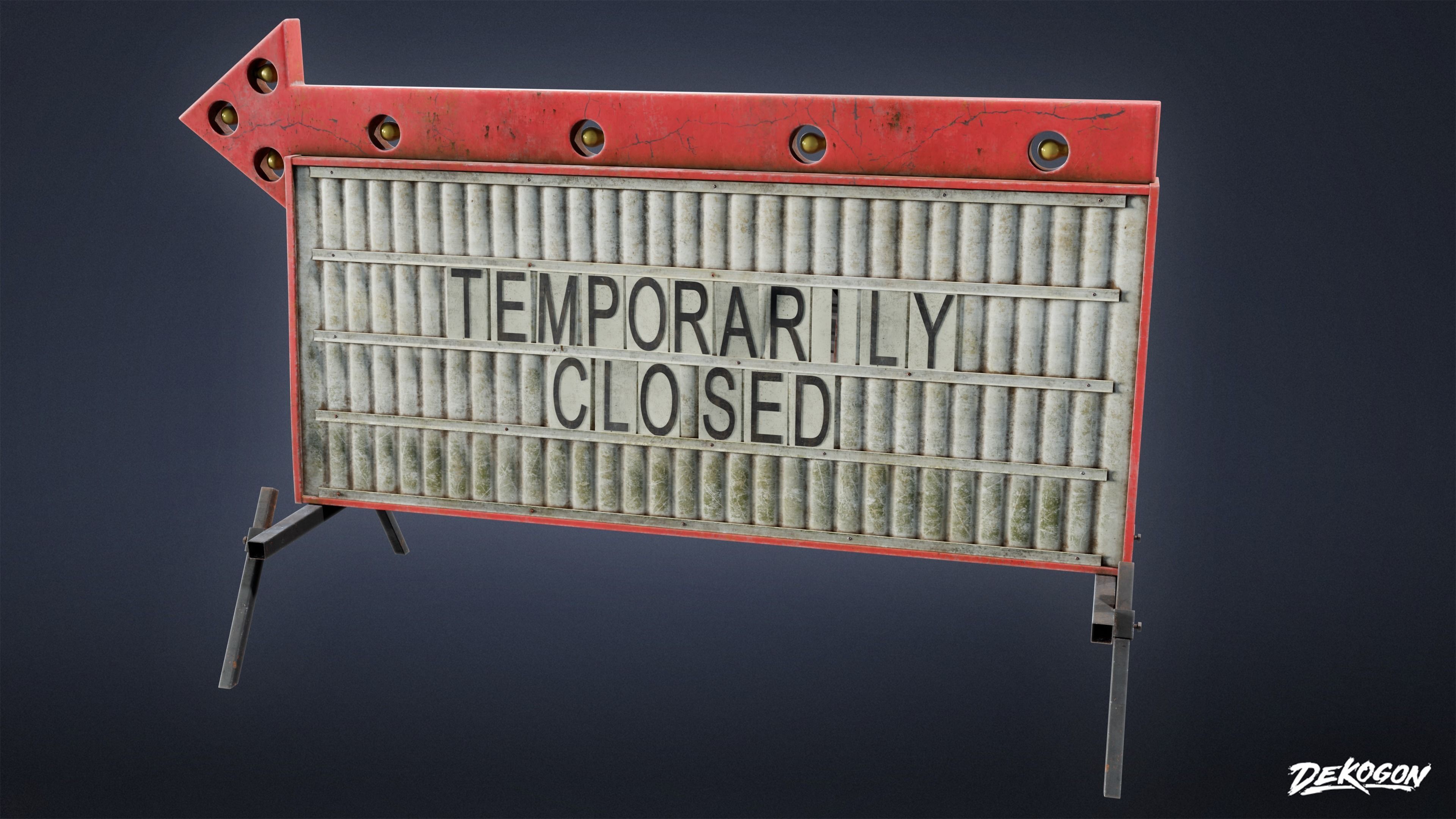 SIGNAGE - Sign Business Arrow 01 - LOW POLY AND NANITE Low-poly 3D model_18