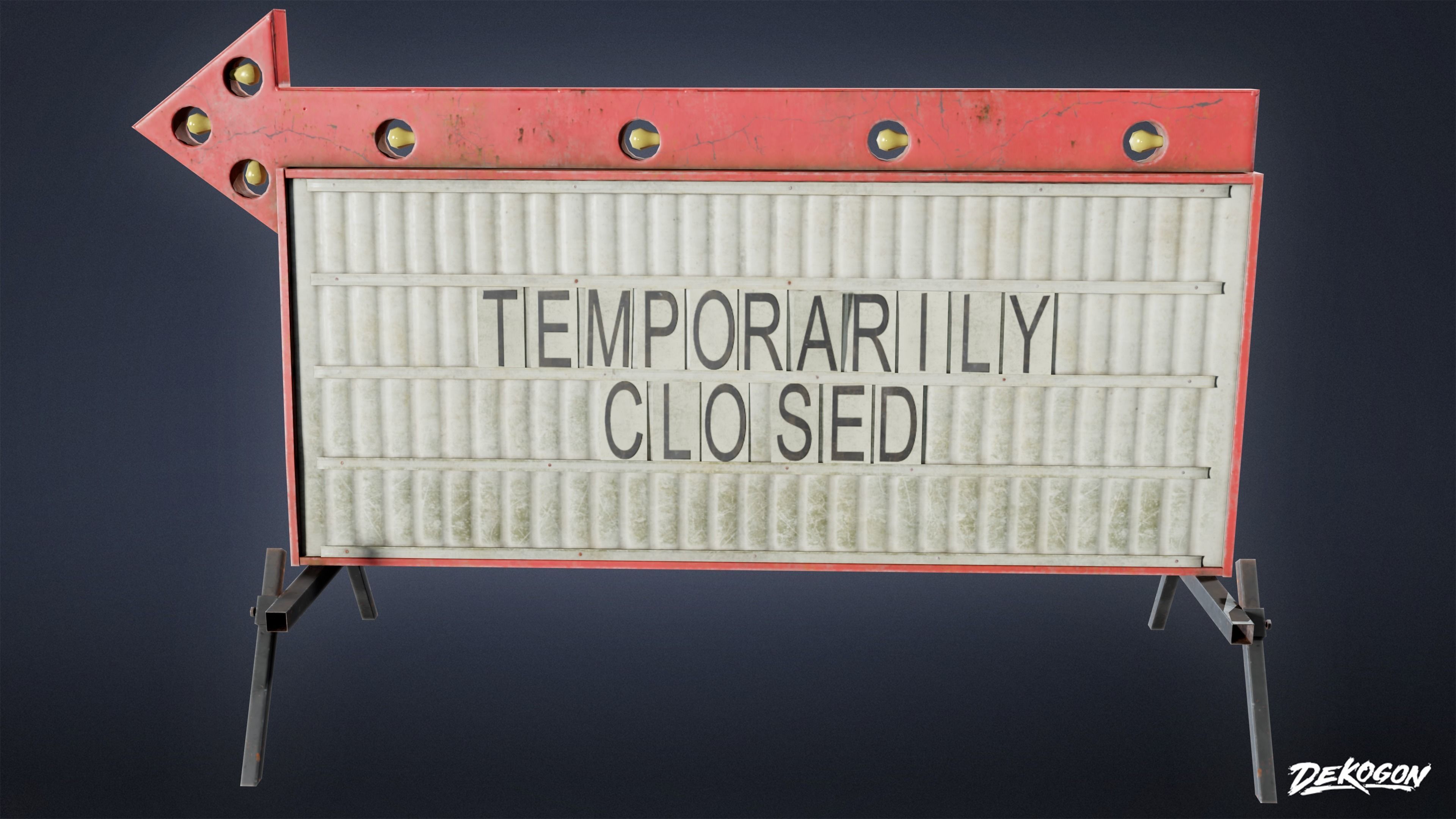 SIGNAGE - Sign Business Arrow 01 - LOW POLY AND NANITE Low-poly 3D model_6