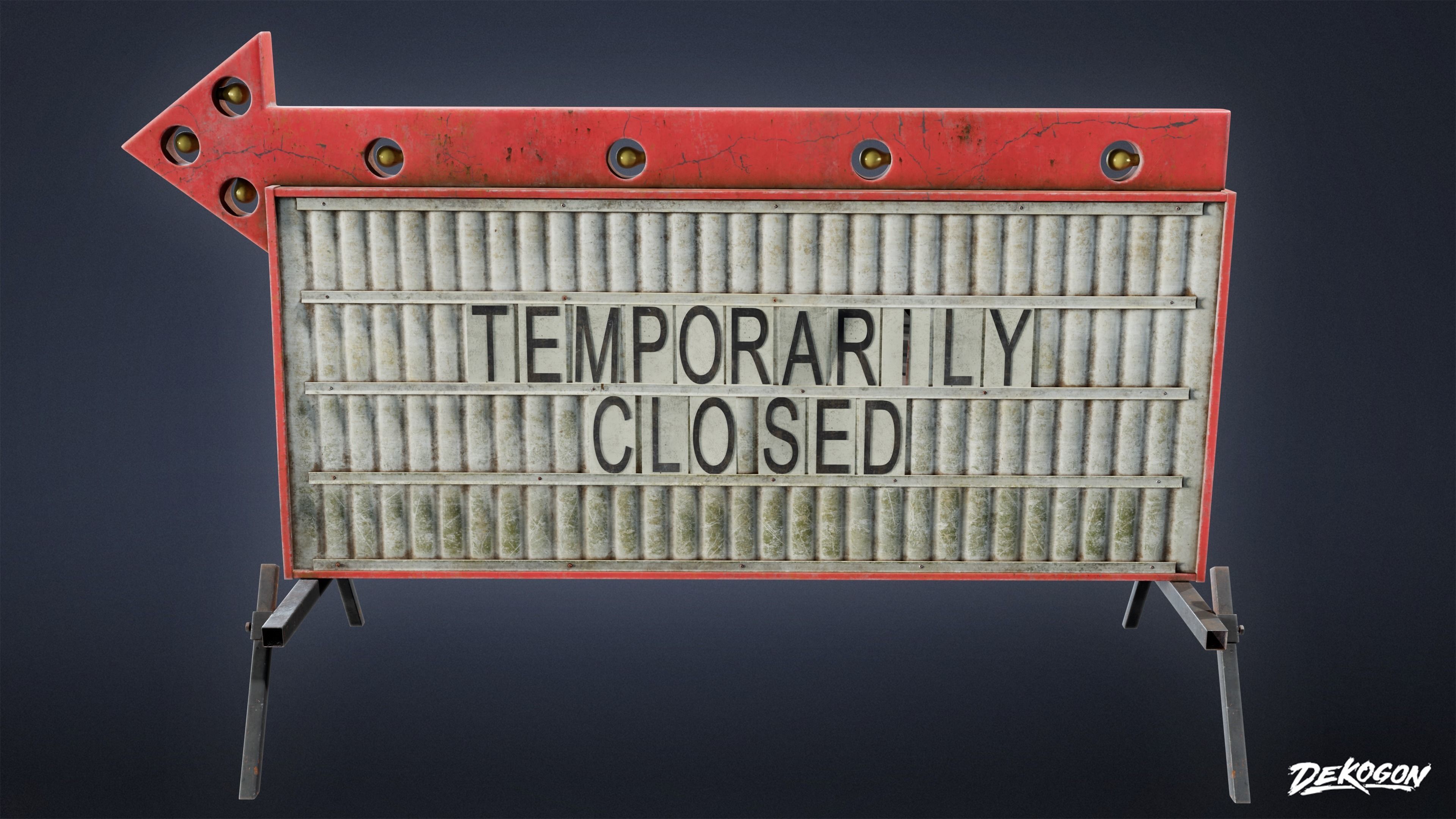 SIGNAGE - Sign Business Arrow 01 - LOW POLY AND NANITE Low-poly 3D model_24