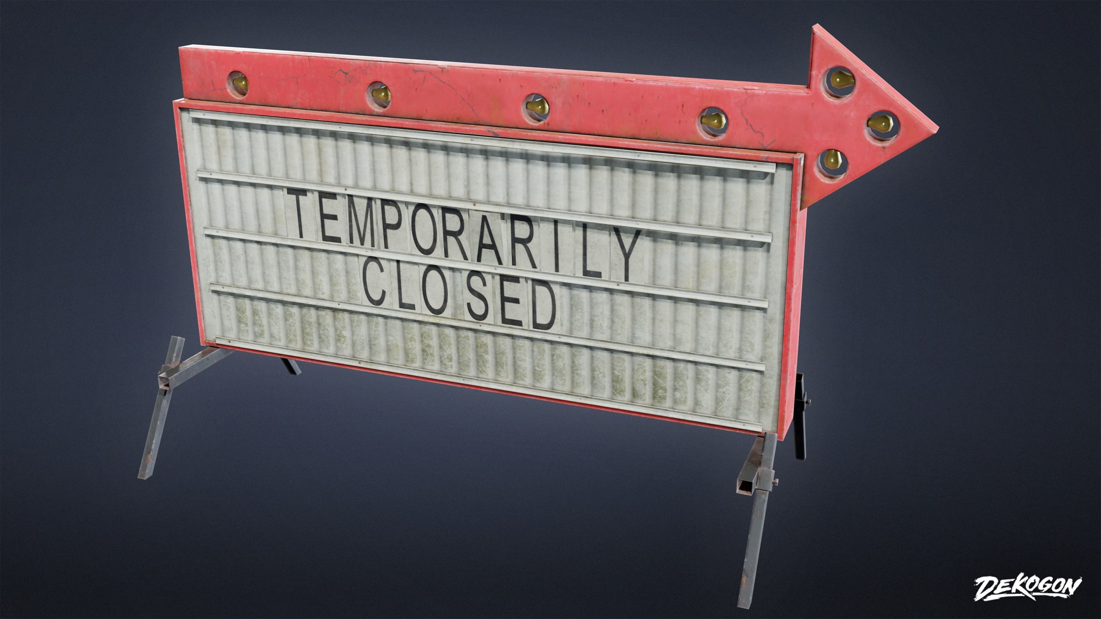 SIGNAGE - Sign Business Arrow 01 - LOW POLY AND NANITE Low-poly 3D model_3