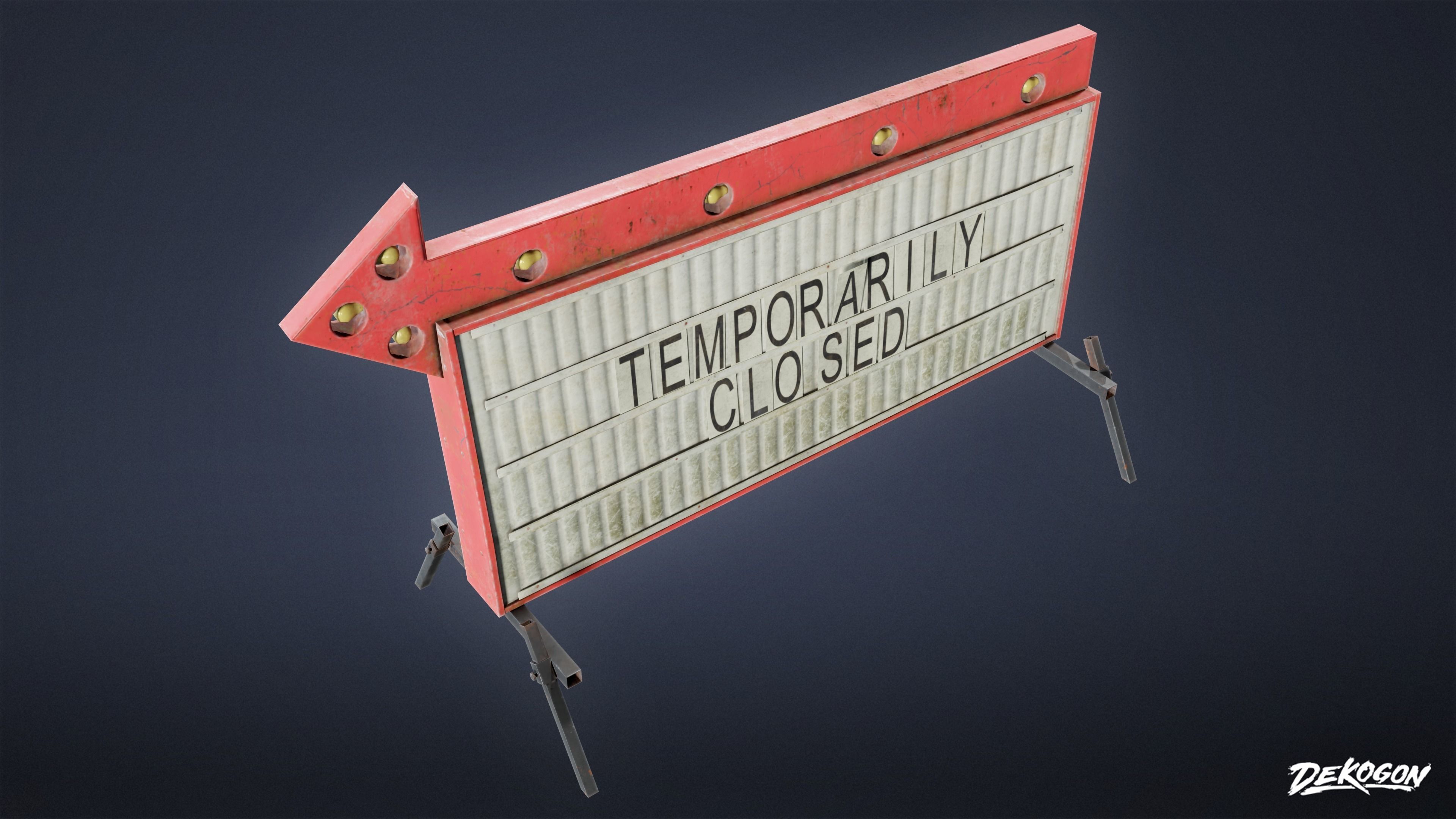 SIGNAGE - Sign Business Arrow 01 - LOW POLY AND NANITE Low-poly 3D model_2